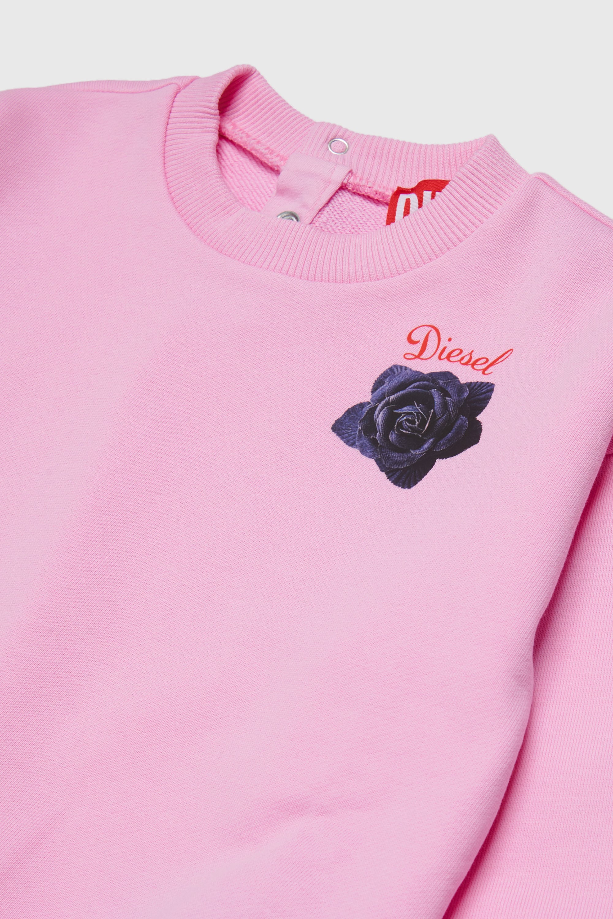 Diesel - SROSEB, Woman's Cotton sweatshirt with rose print in Pink - 3