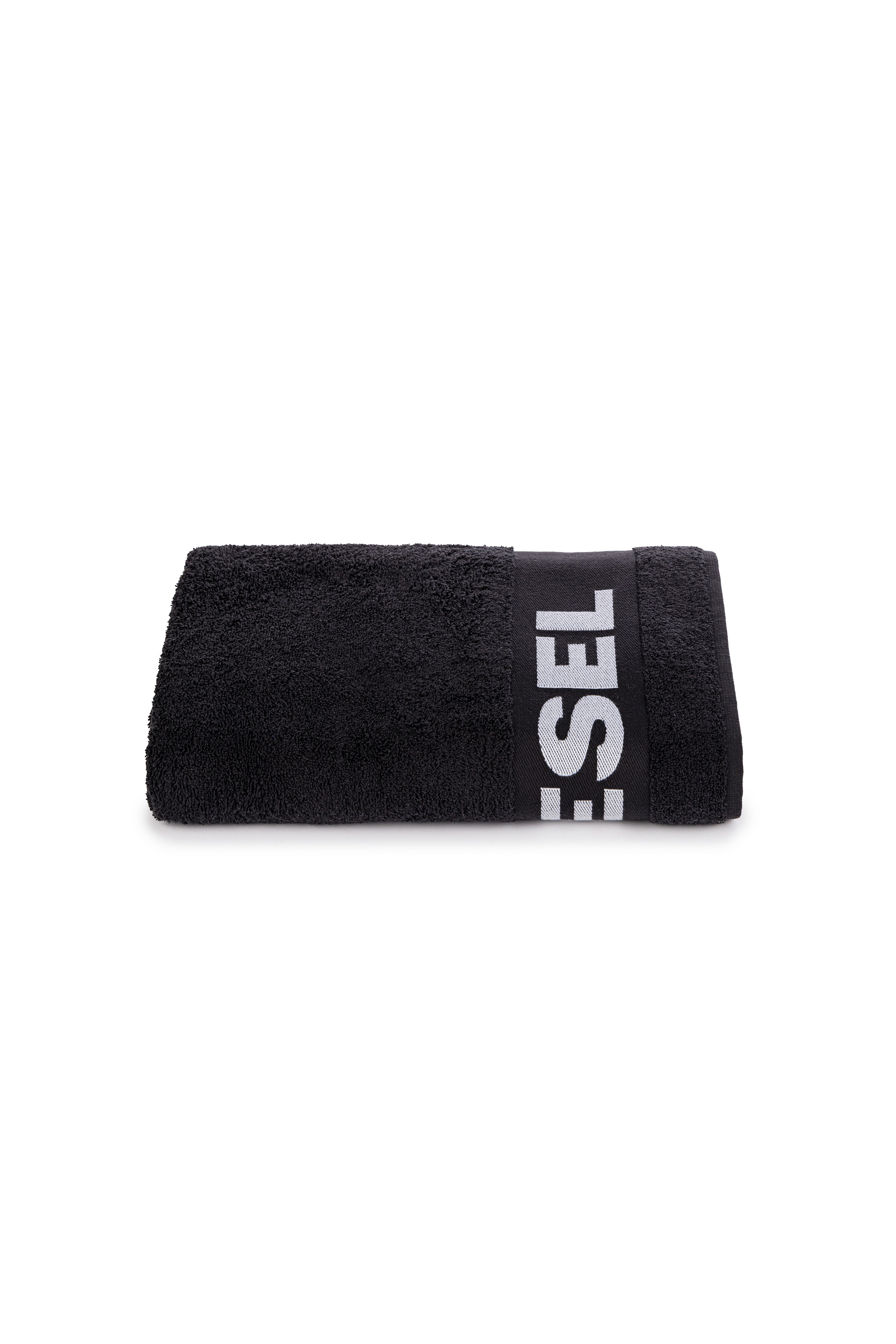 Diesel - 1015215 LOGO-COTTON TOWEL 100X180 BLACK, Serviette en Éponge de Coton avec Logo Mixte in Noir - 1