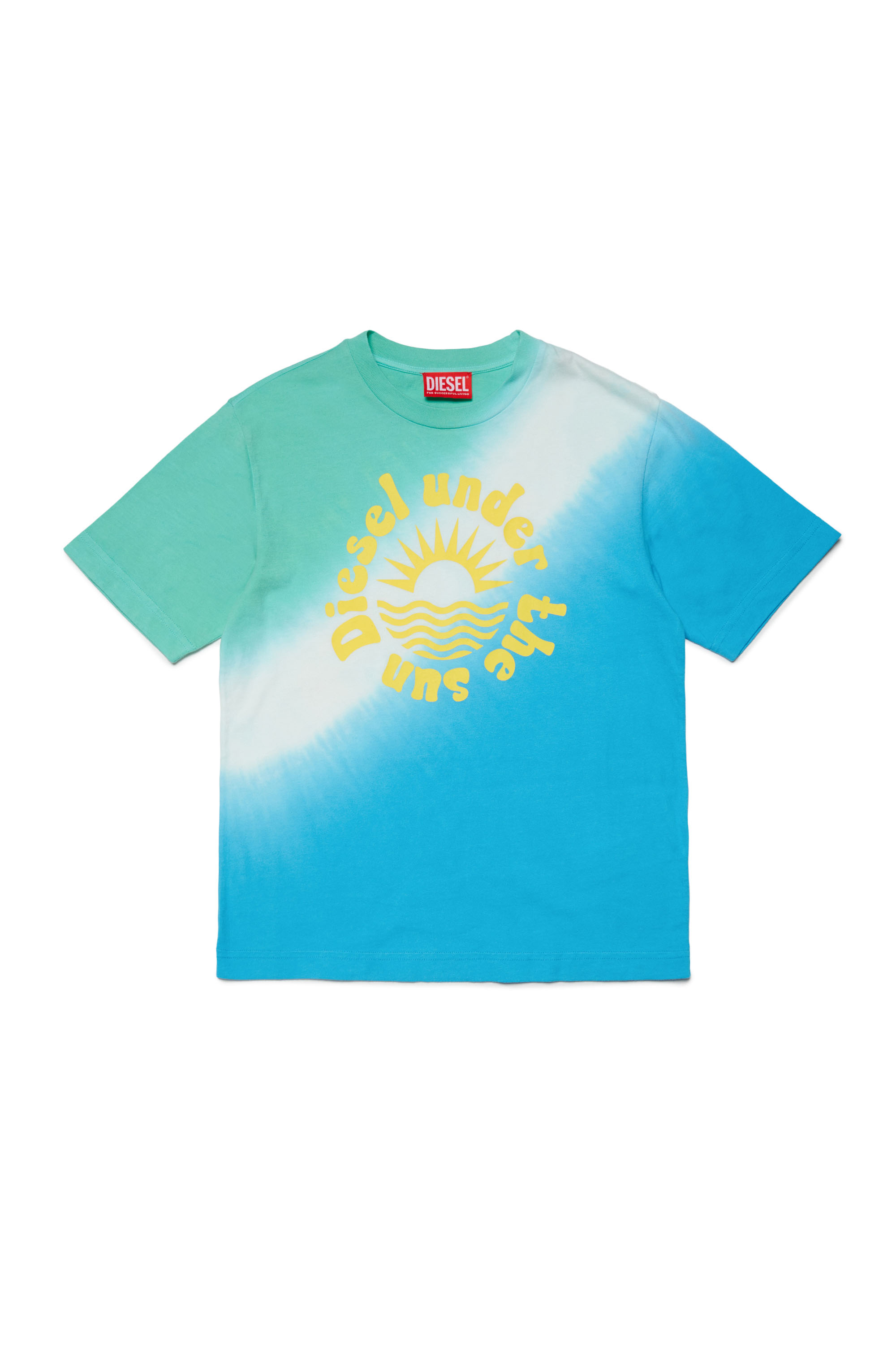 Diesel - MTSUN OVER, Homme T-shirt tie-dye avec imprimé soleil in Bleu - Image 1