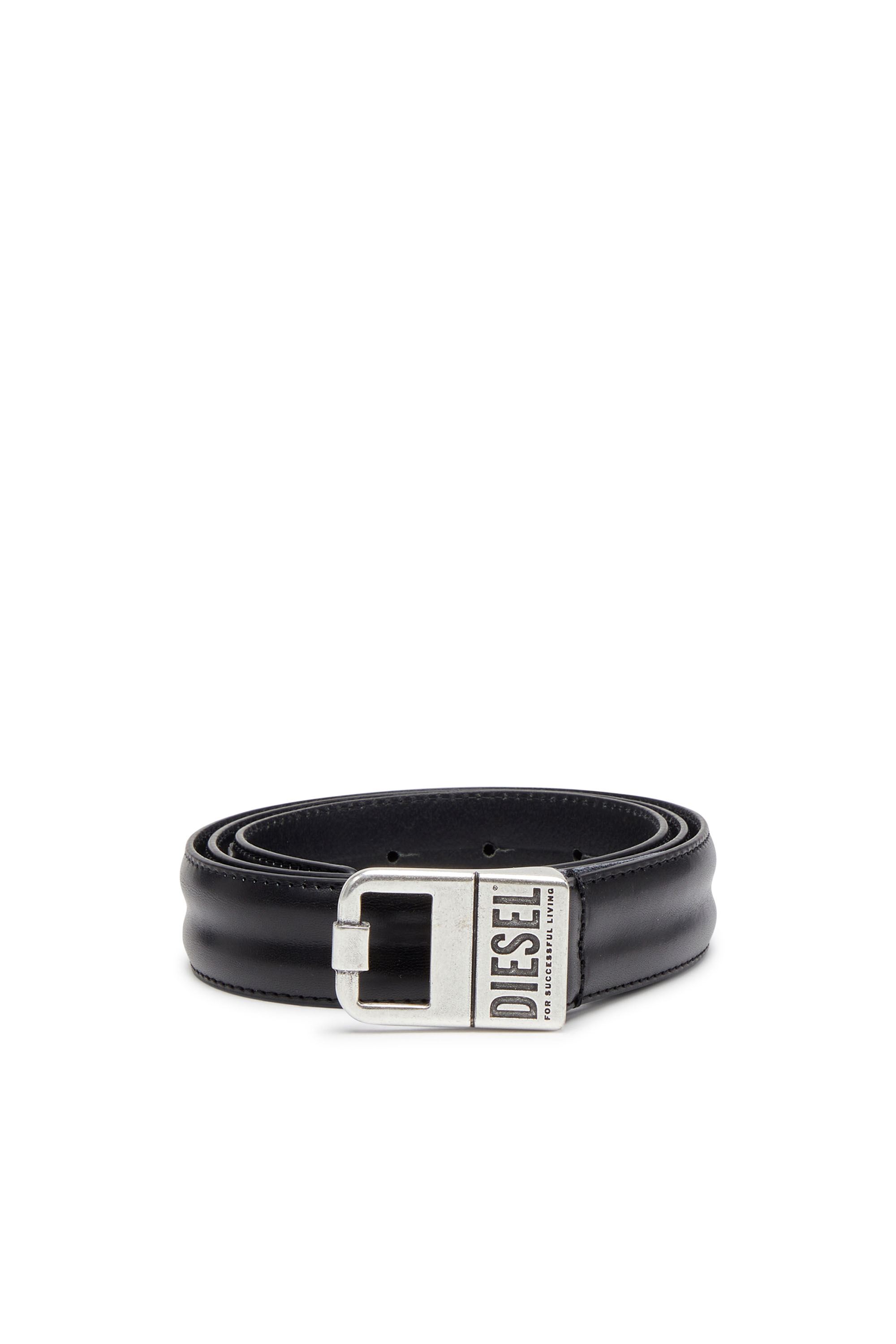 Diesel - B-SQUARE, Ceinture 3 cm en cuir Homme in Noir - 1