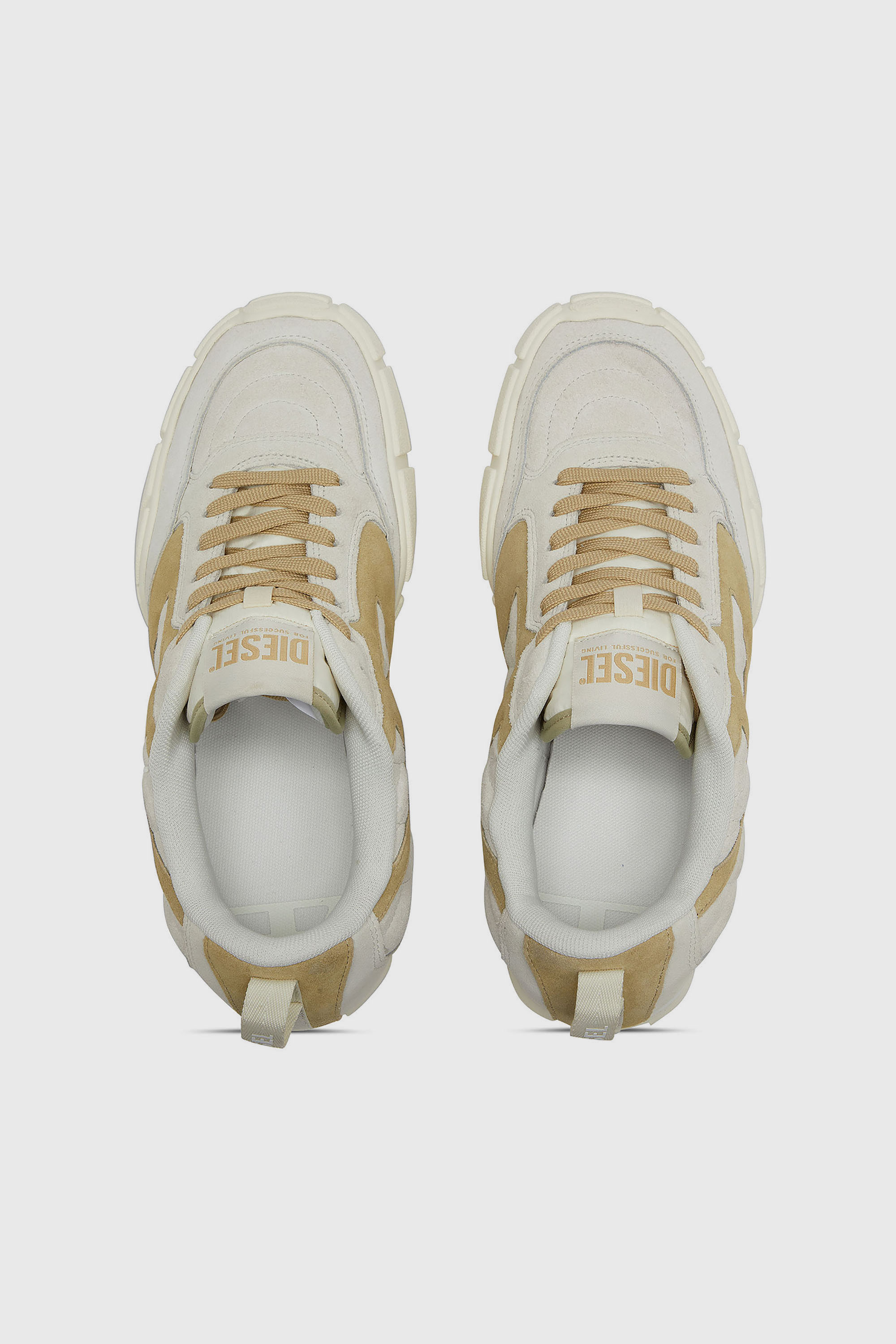 Diesel - S-PAGODHA LOW W, S-Pagodha-Baskets en daim matelass&eacute;es Femme in Blanc - 4