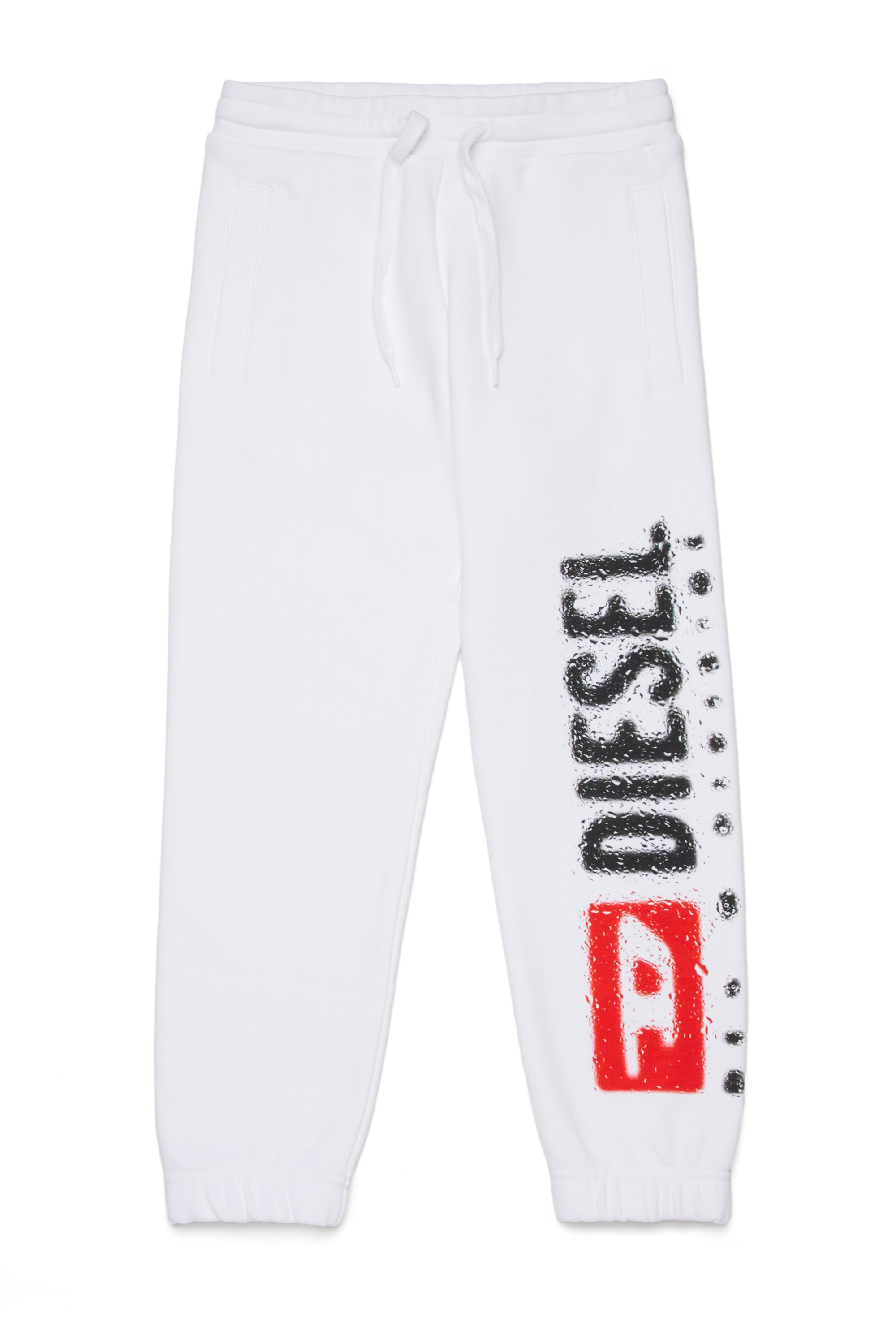Diesel - PANTLI, Pantalon de jogging en coton avec cordon de serrage Homme in Blanc - 1