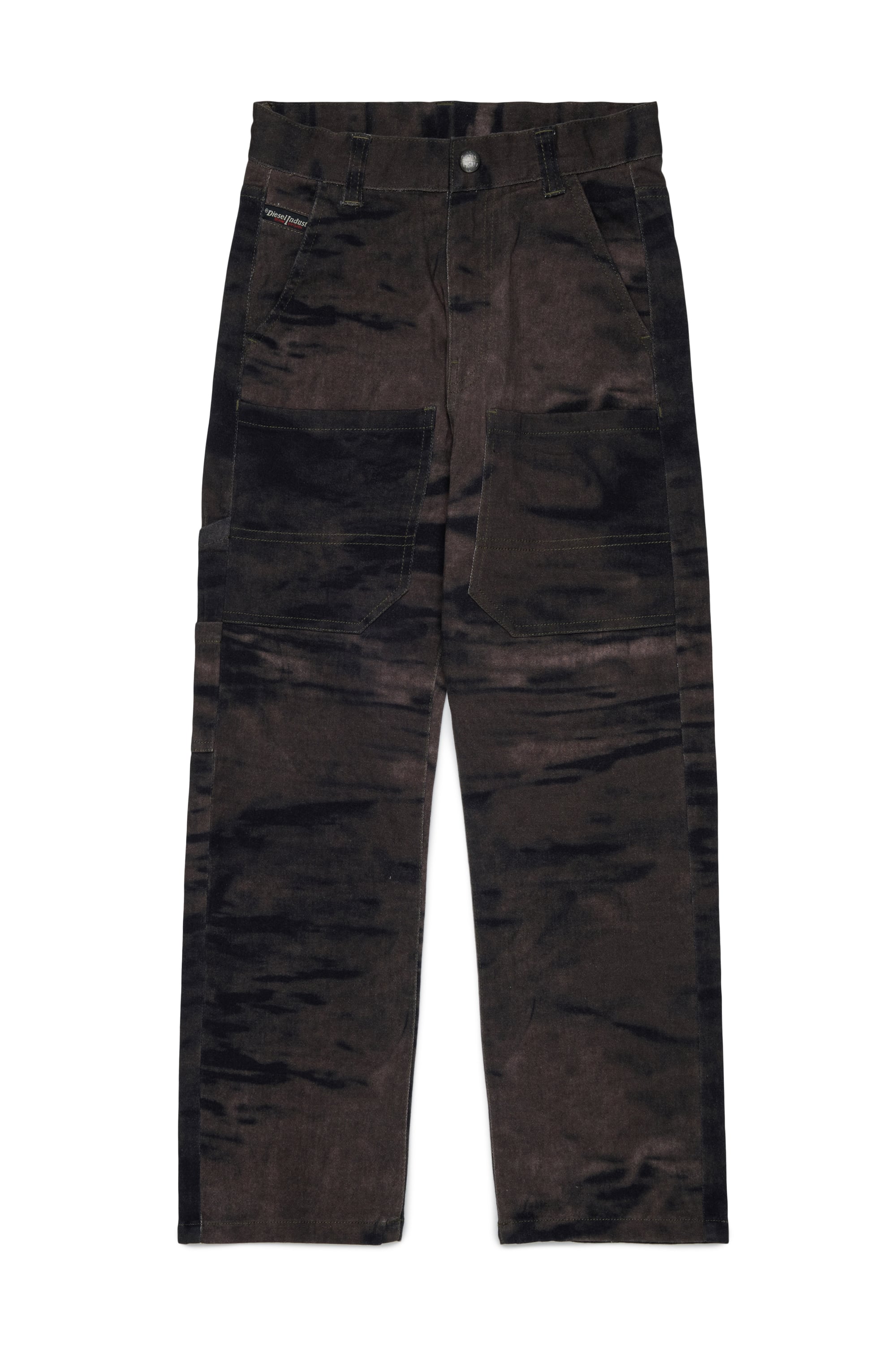 Diesel - PJAKE, Pantalon en coton stretch effet chin&eacute; Homme in Vert - 1