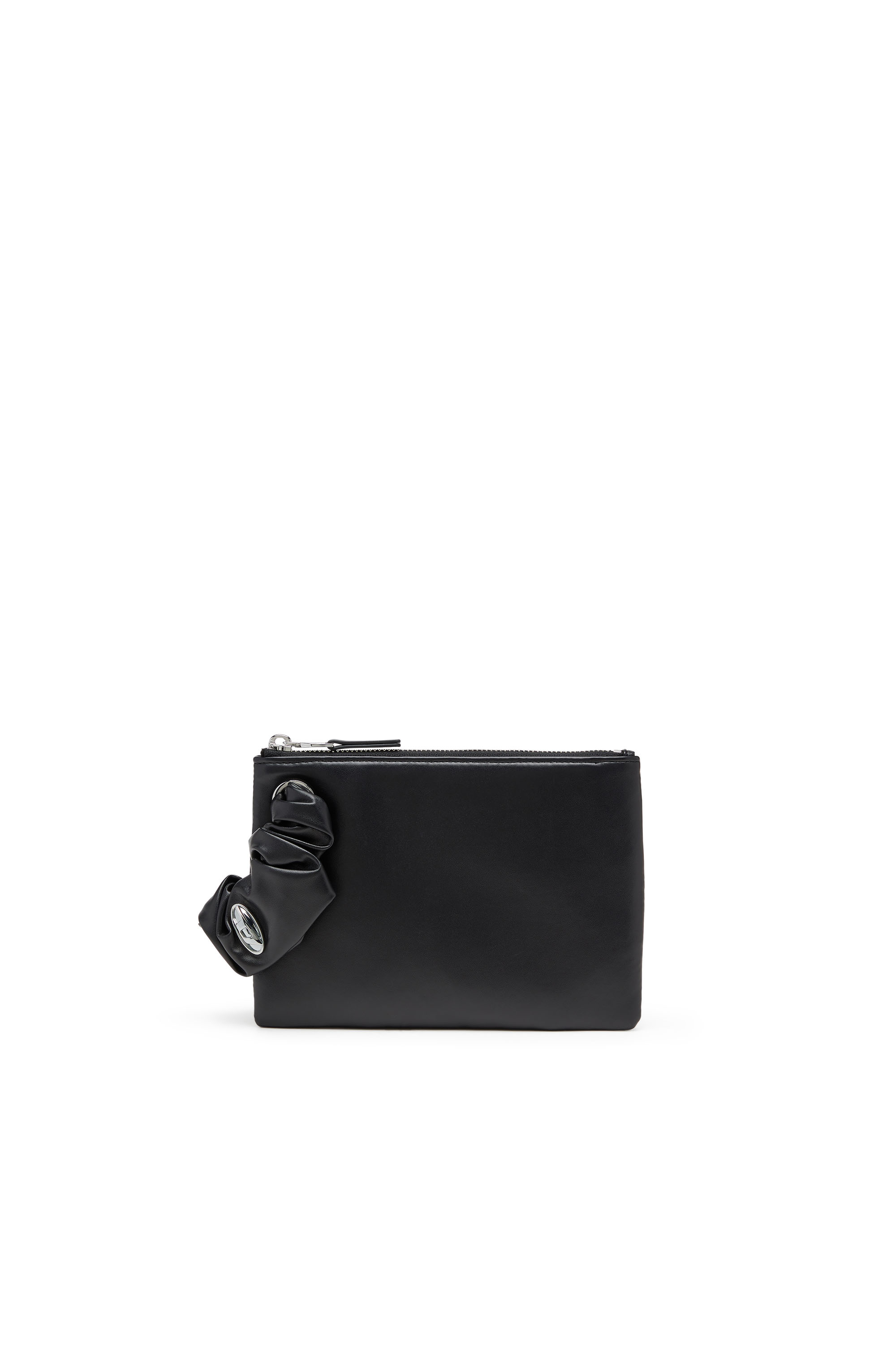 Diesel - GRAB-D POUCH, Pochette zippée avec bracelet style chouchou Femme in Noir - 1