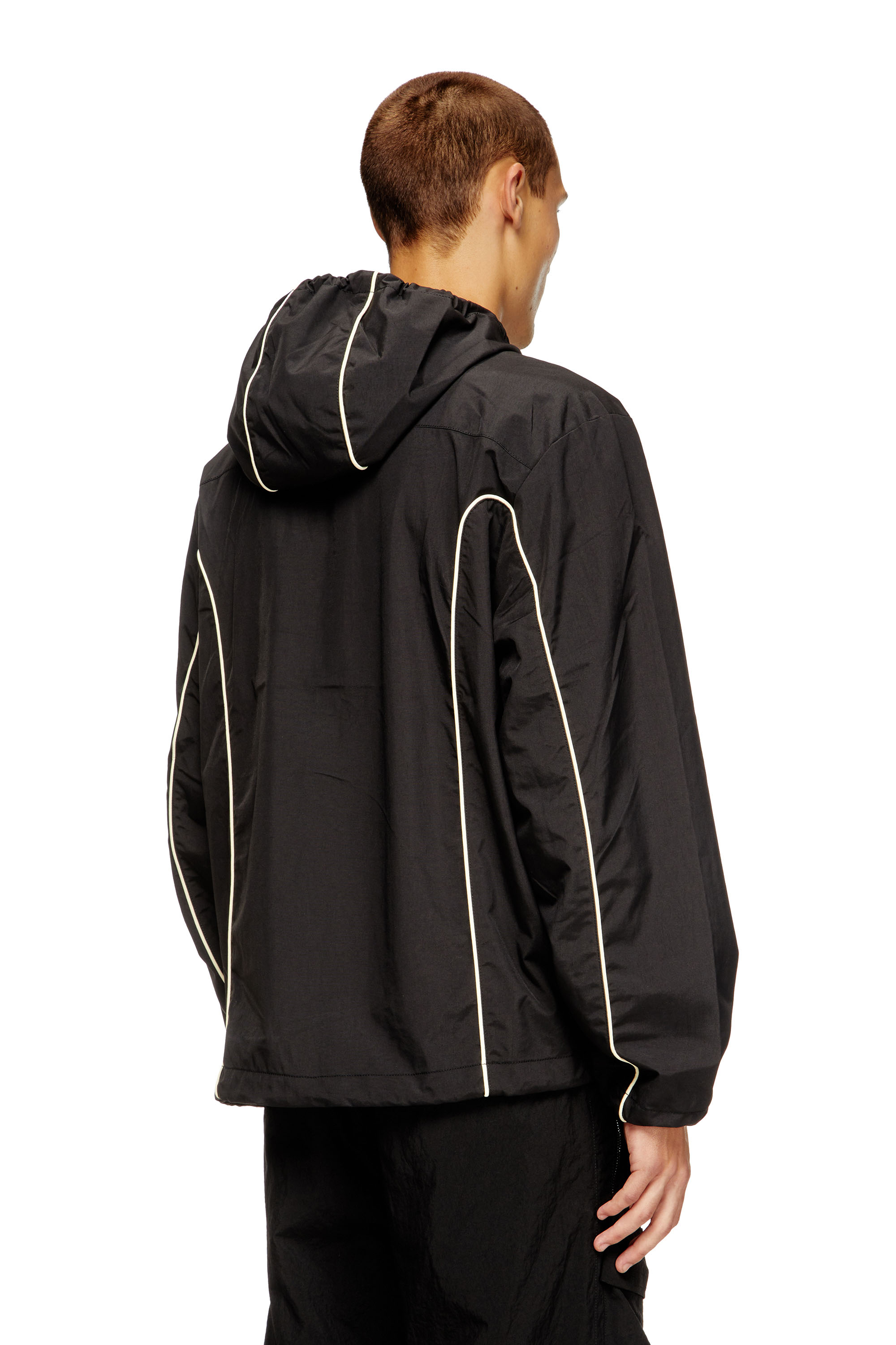 Diesel - J-HIVES, Coupe-vent avec passepoil contrasté Homme in Noir - 4
