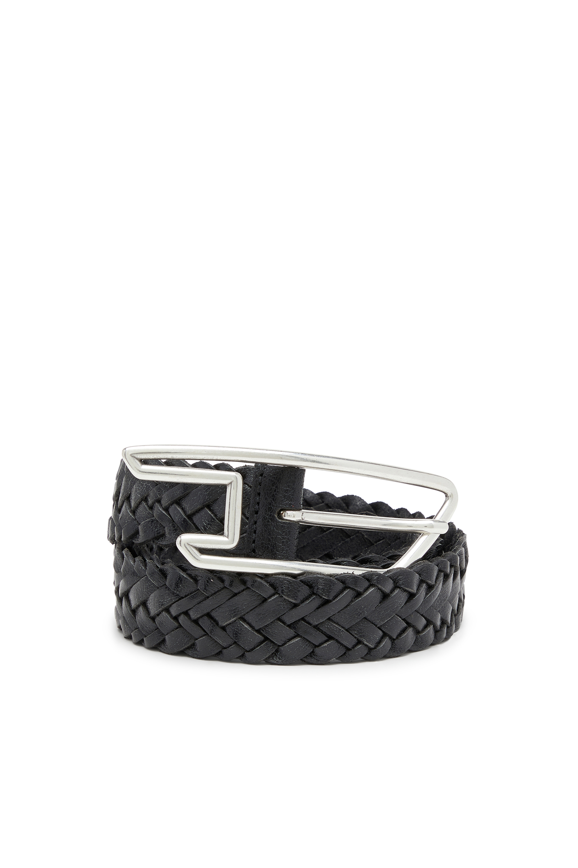 Diesel - B-D LINE 30 BRAIDERED, 3 cm ceinture en cuir tress&eacute; Mixte in Noir - 3