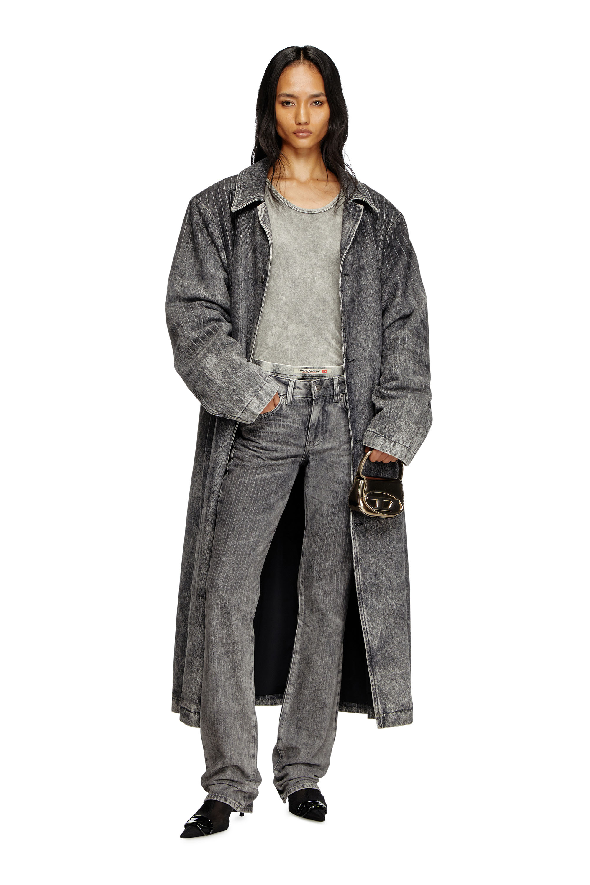 Diesel - Bootcut Jeans D-Gianna 0ABDI Femme, Gris Clair - Image 1