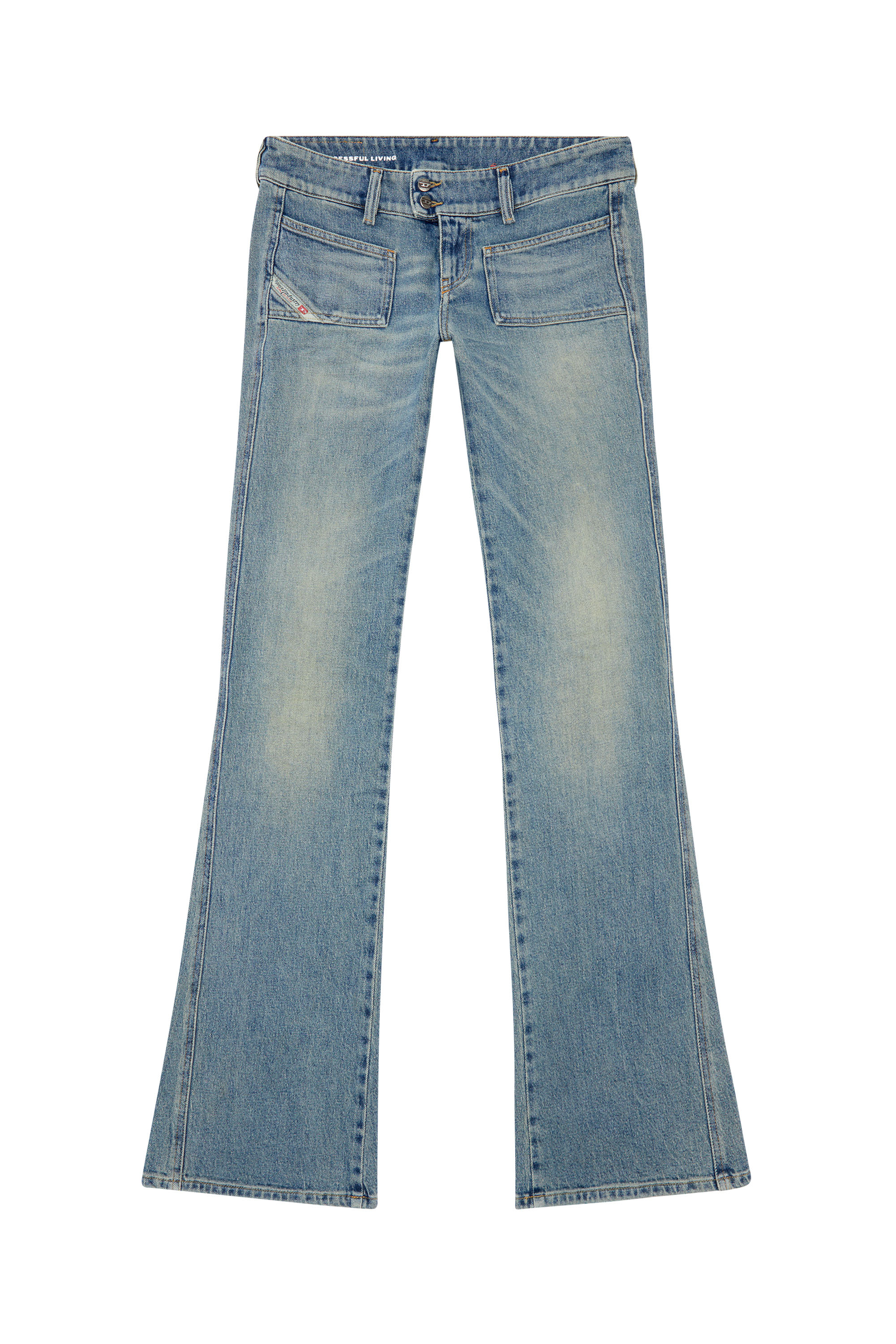 Diesel - Bootcut and Flare Jeans D-Hush 09J55, Bleu Clair - Image 3