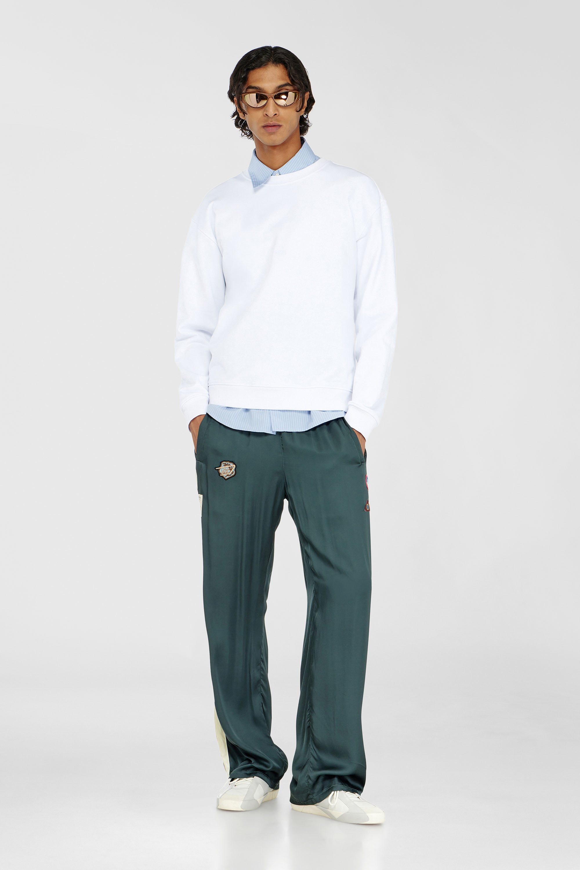 Diesel - S-NORM-AA5, Sweat-shirt en coton avec micro broderie logo Homme in Blanc - 2
