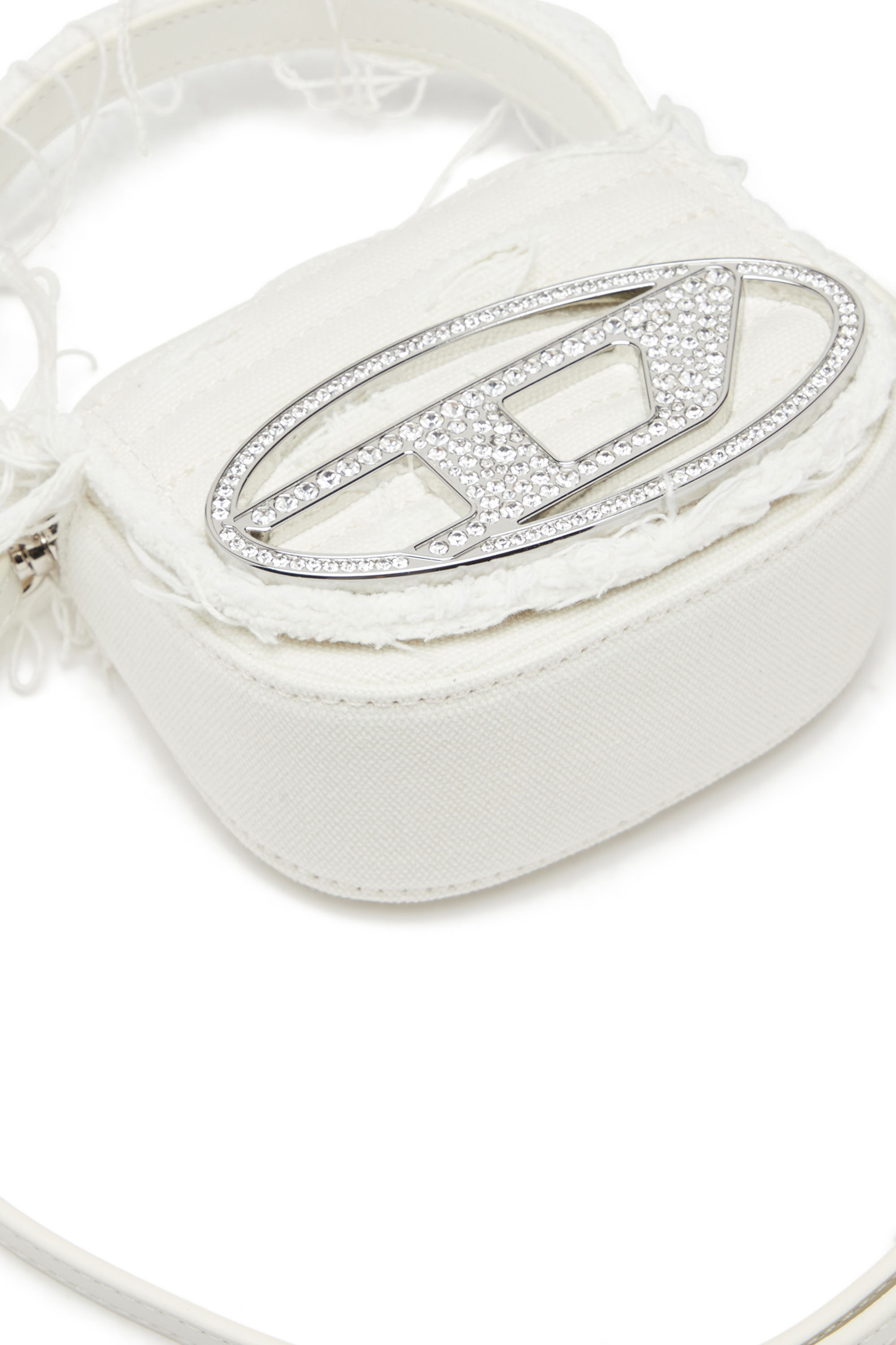 Diesel - 1DR XS, 1DR XS-Mini sac embl&eacute;matique en toile et cuir Femme in Blanc - 6