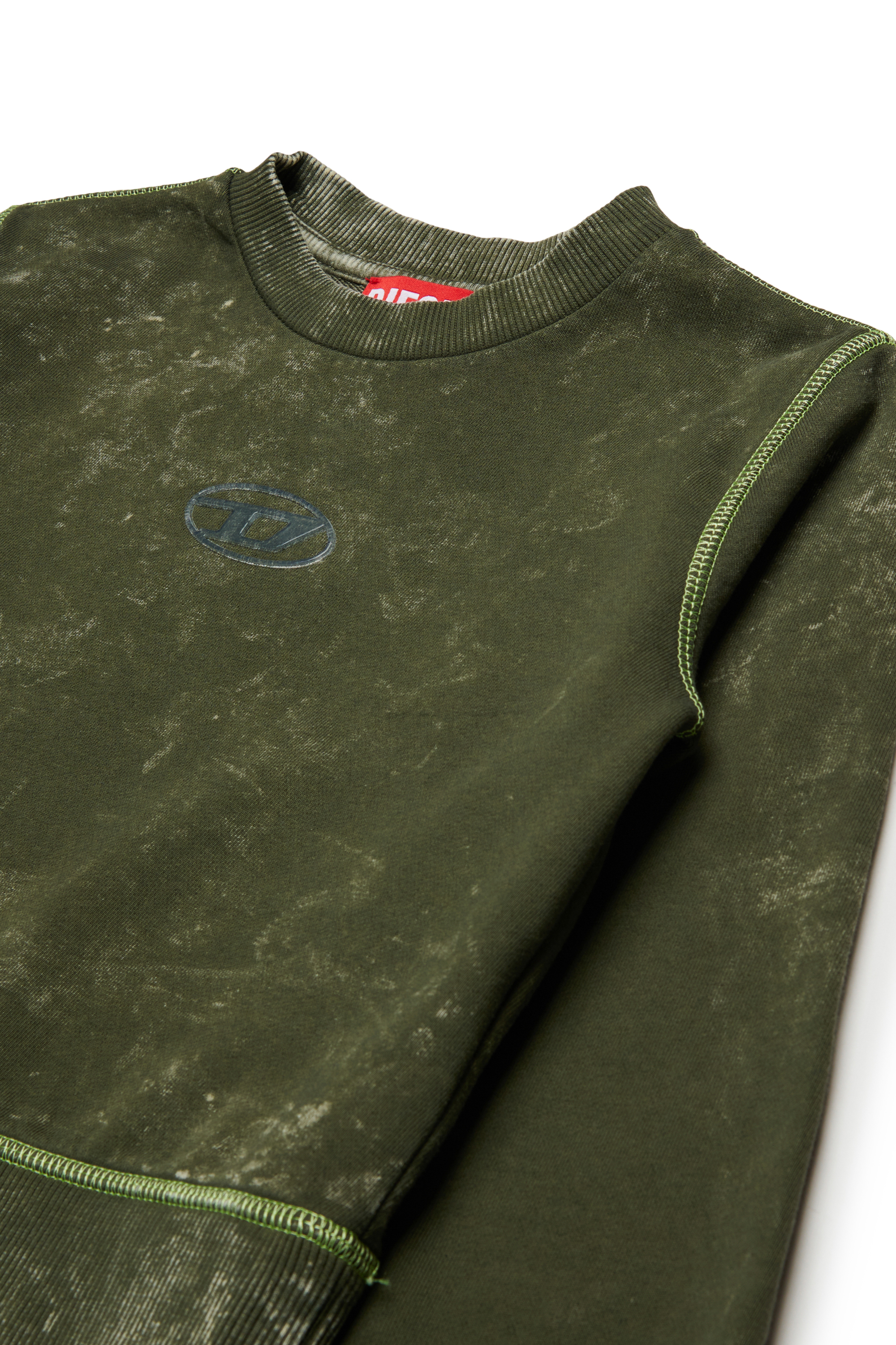 Diesel - SLACCY, Sweat en coton avec logo sur le devant Femme in Vert - 3