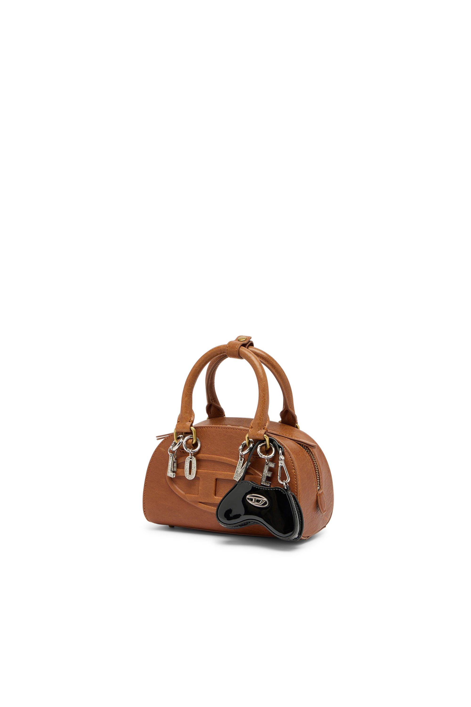 Diesel - 1DR DOME CROSSBODY, 1DR Dome-Sac bowling mini en cuir pull-up Femme in Marron - 2