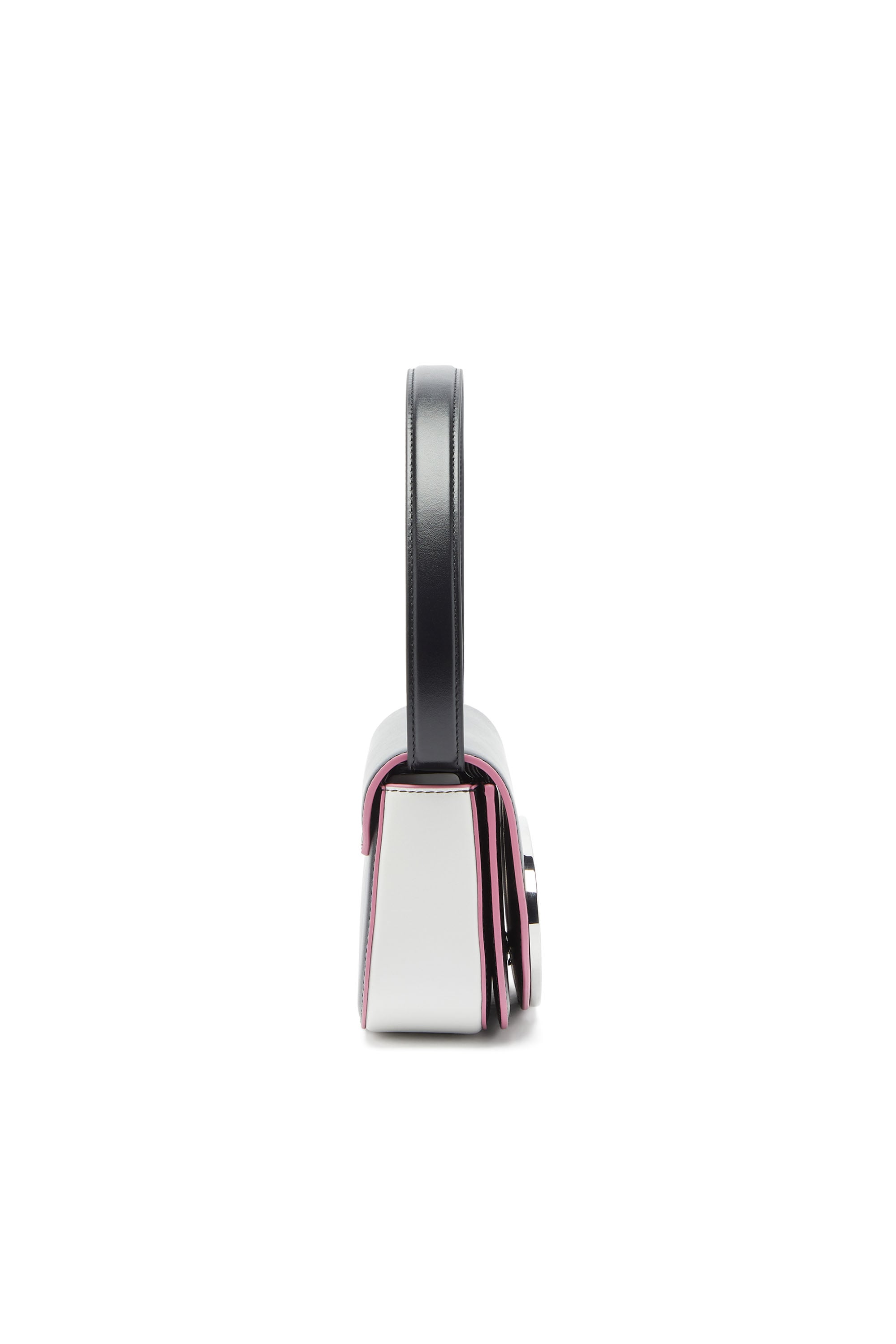 Diesel - 1DR, Woman's 1DR - Iconic shoulder bag in nappa leather in Black/Pink - 4