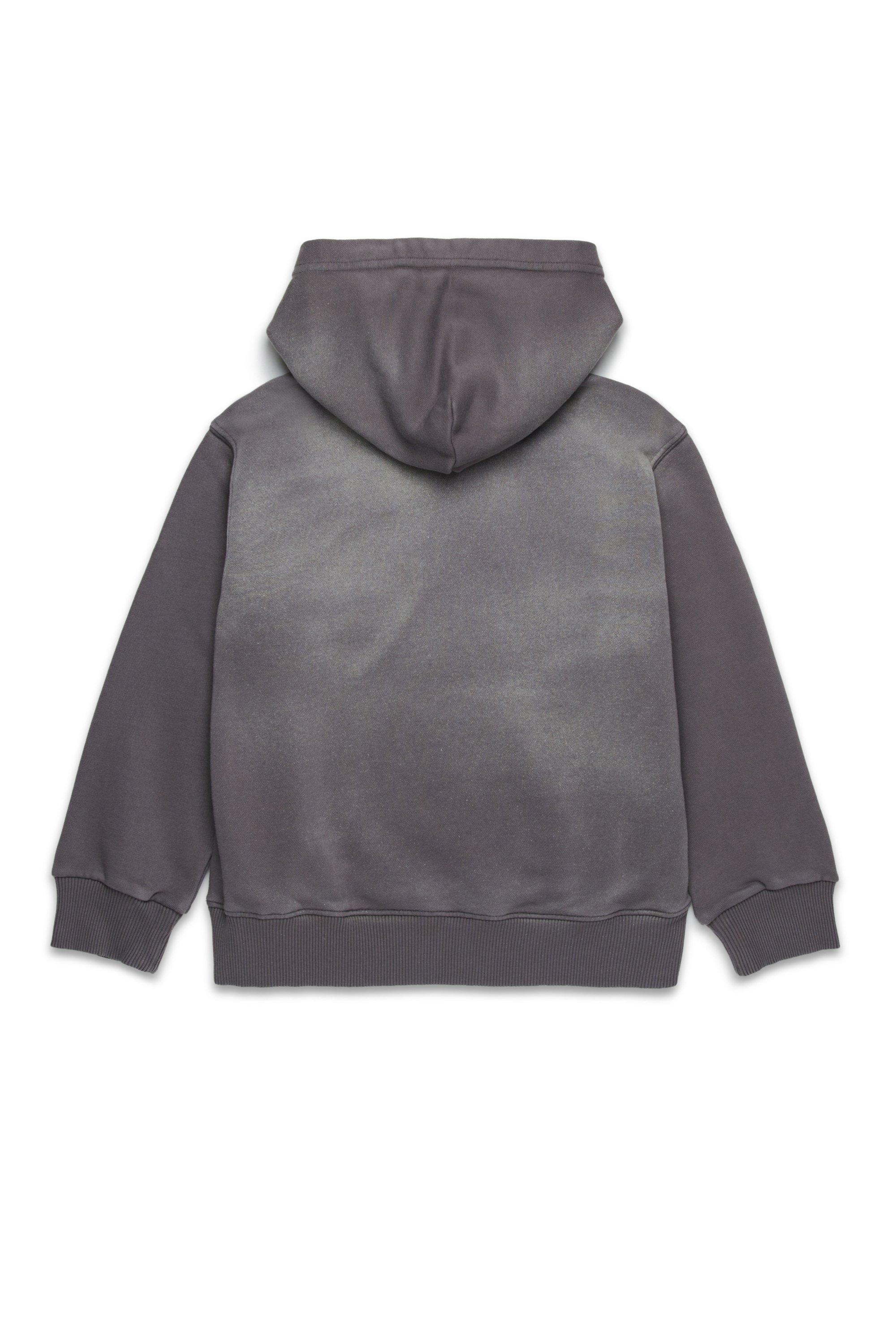 Diesel - SMACCYHOOD OVER, Man's Faded hoodie with logo patches in Grey - 2