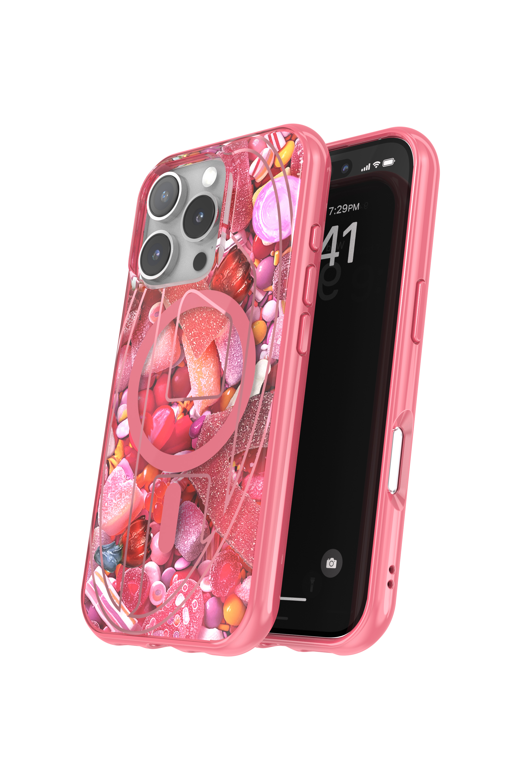 Diesel - 60250 AOP CASE, Coque Oval D avec MagSafe iPhone 16 Pro Mixte in Rose - 3