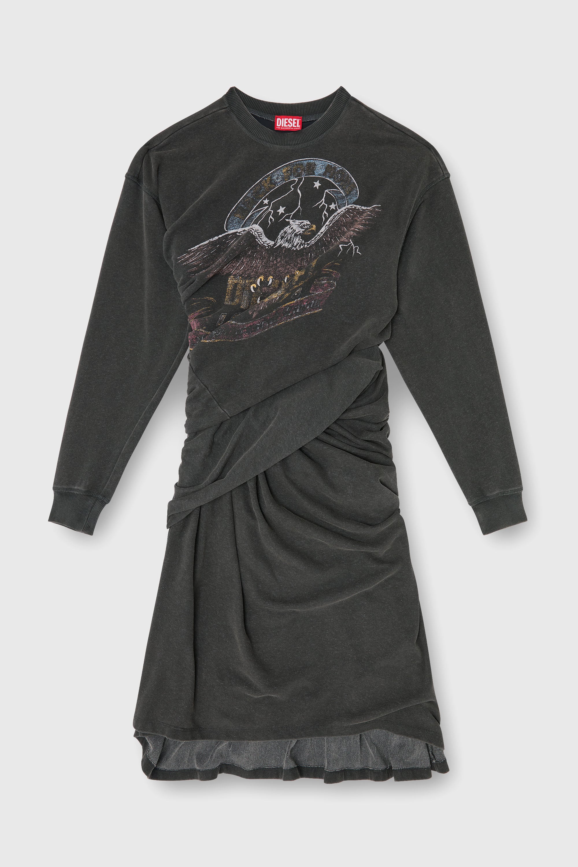 Diesel - D-NENCY, Robe sweat avec motifs de concert Femme in Noir - 1