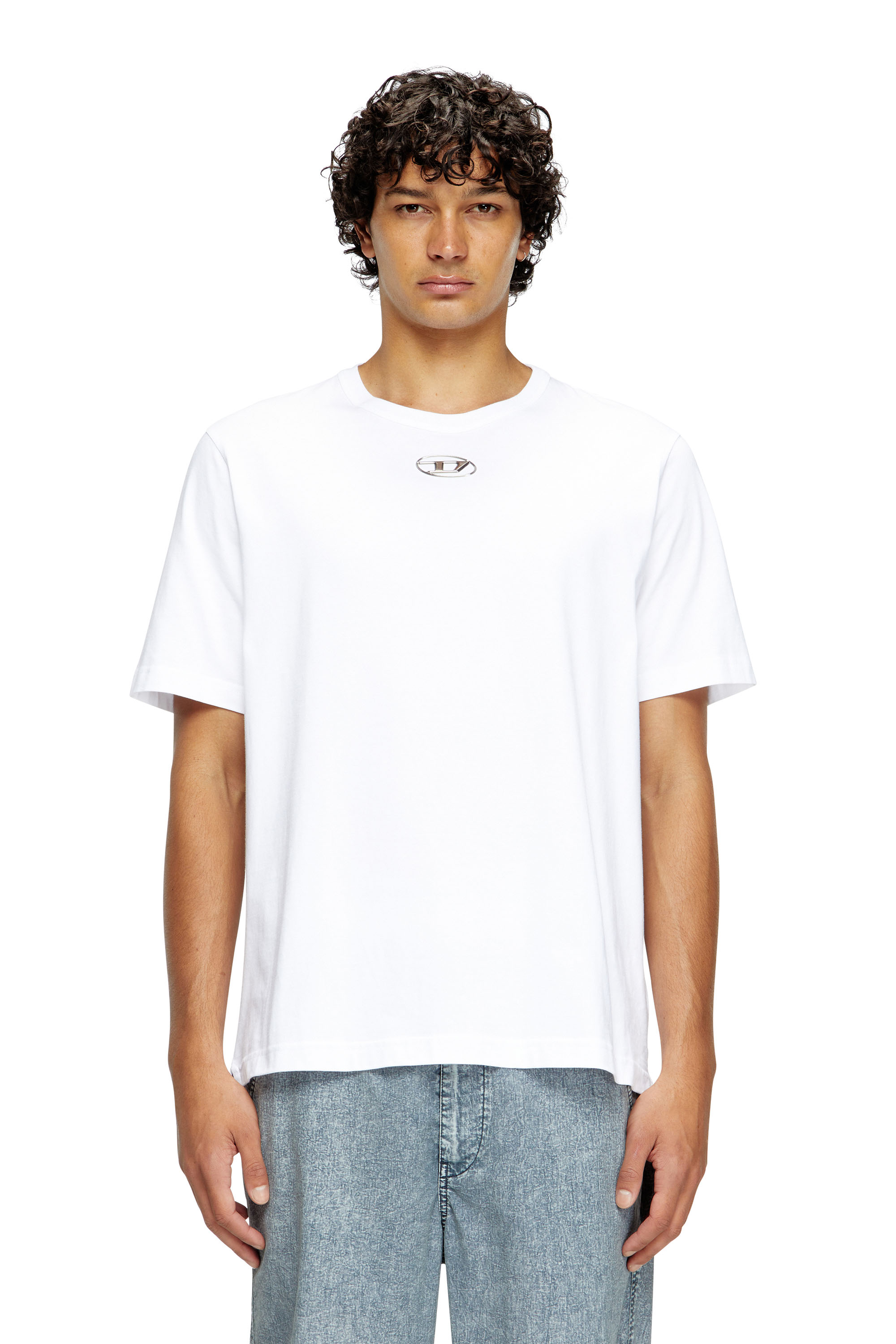 Diesel - T-JUST-OD, T-shirt avec logo moulé par injection Homme in Blanc - 1