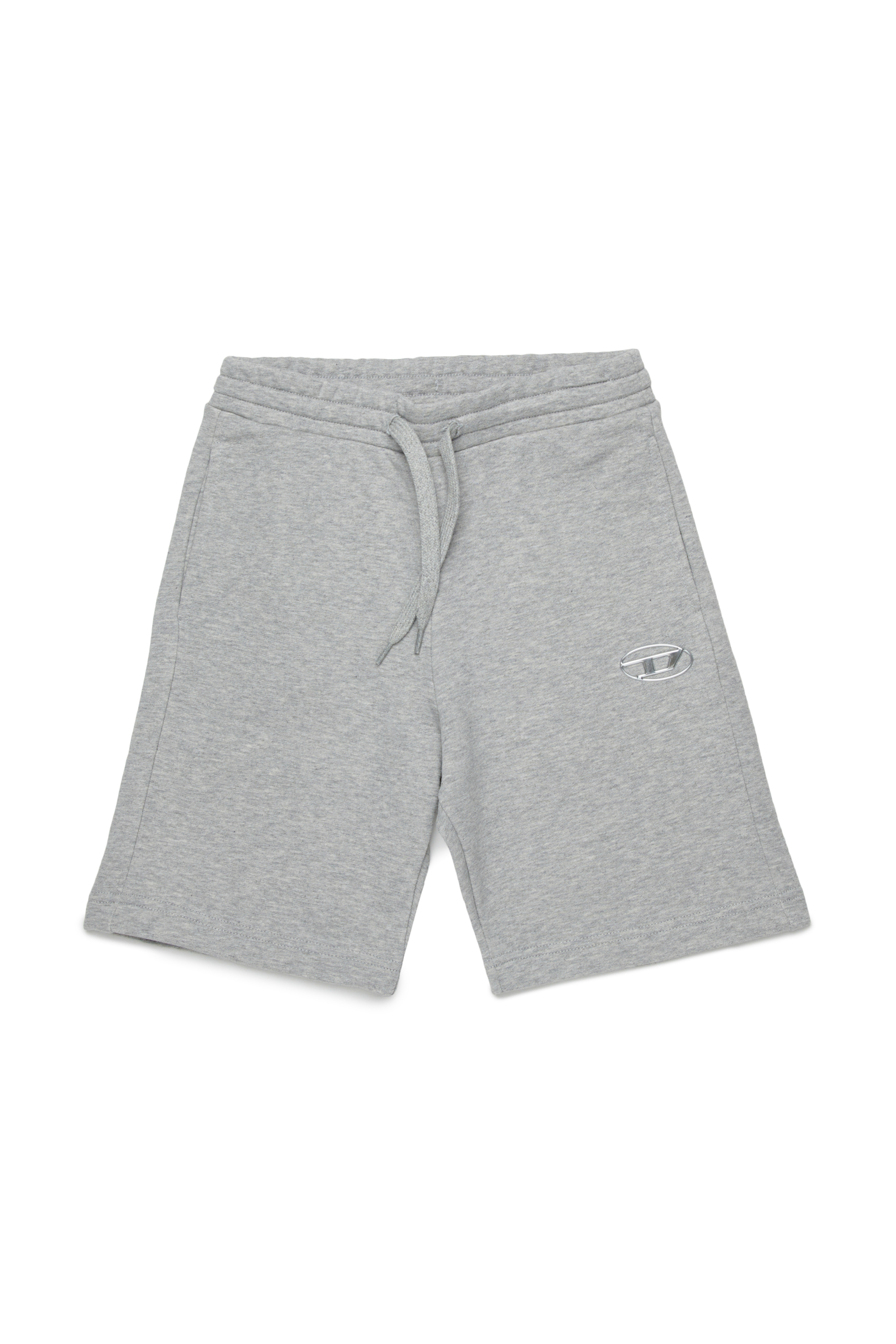 Diesel - PMACISHORT, Short de survêtement avec Oval D effet métal Homme in Gris - 1