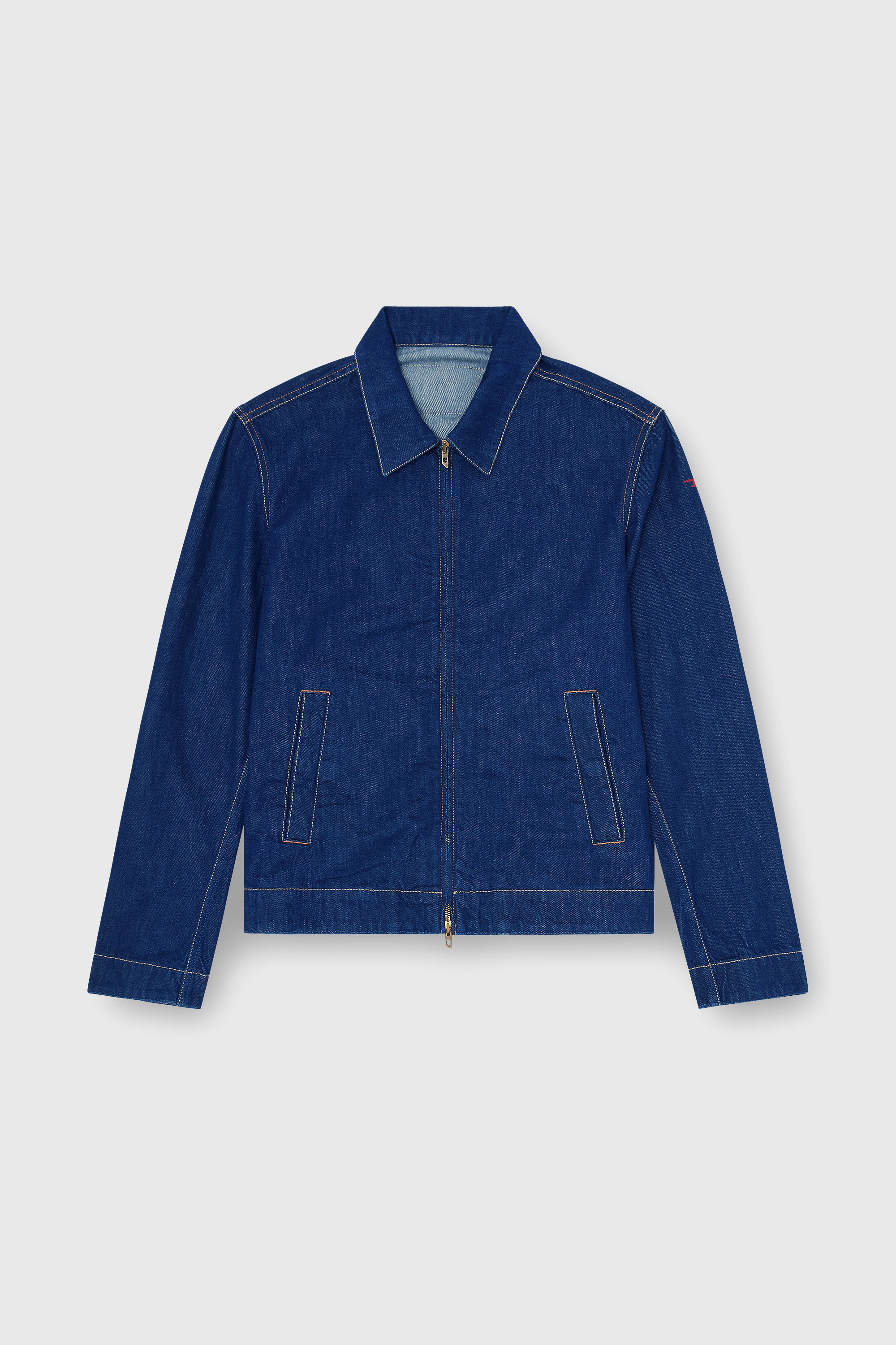 Diesel - D-ROHE, Man's Coach jacket in rinse denim in Medium blue - 1