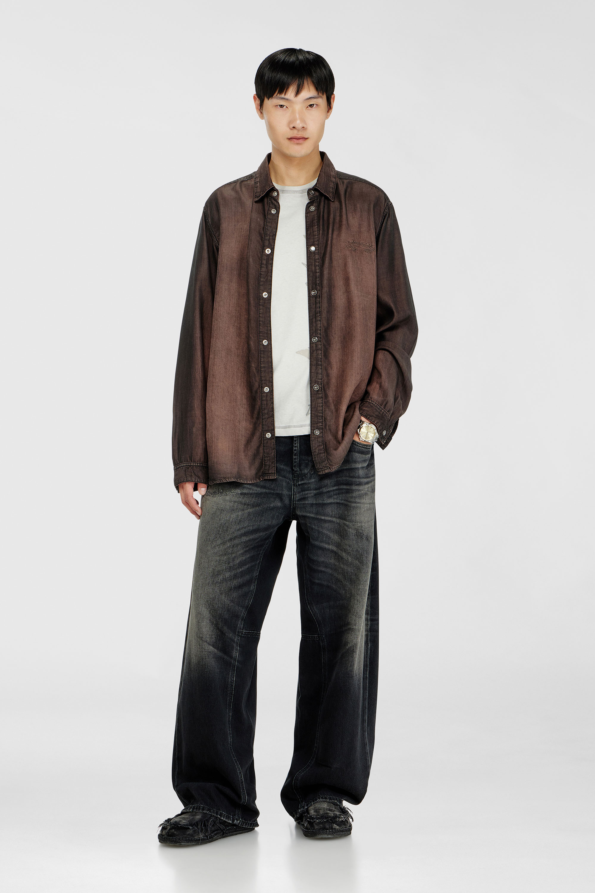 Diesel - T-RAWBISCO, D&eacute;bardeur sans manches avec graphismes emboss&eacute;s Homme in Gris - 1