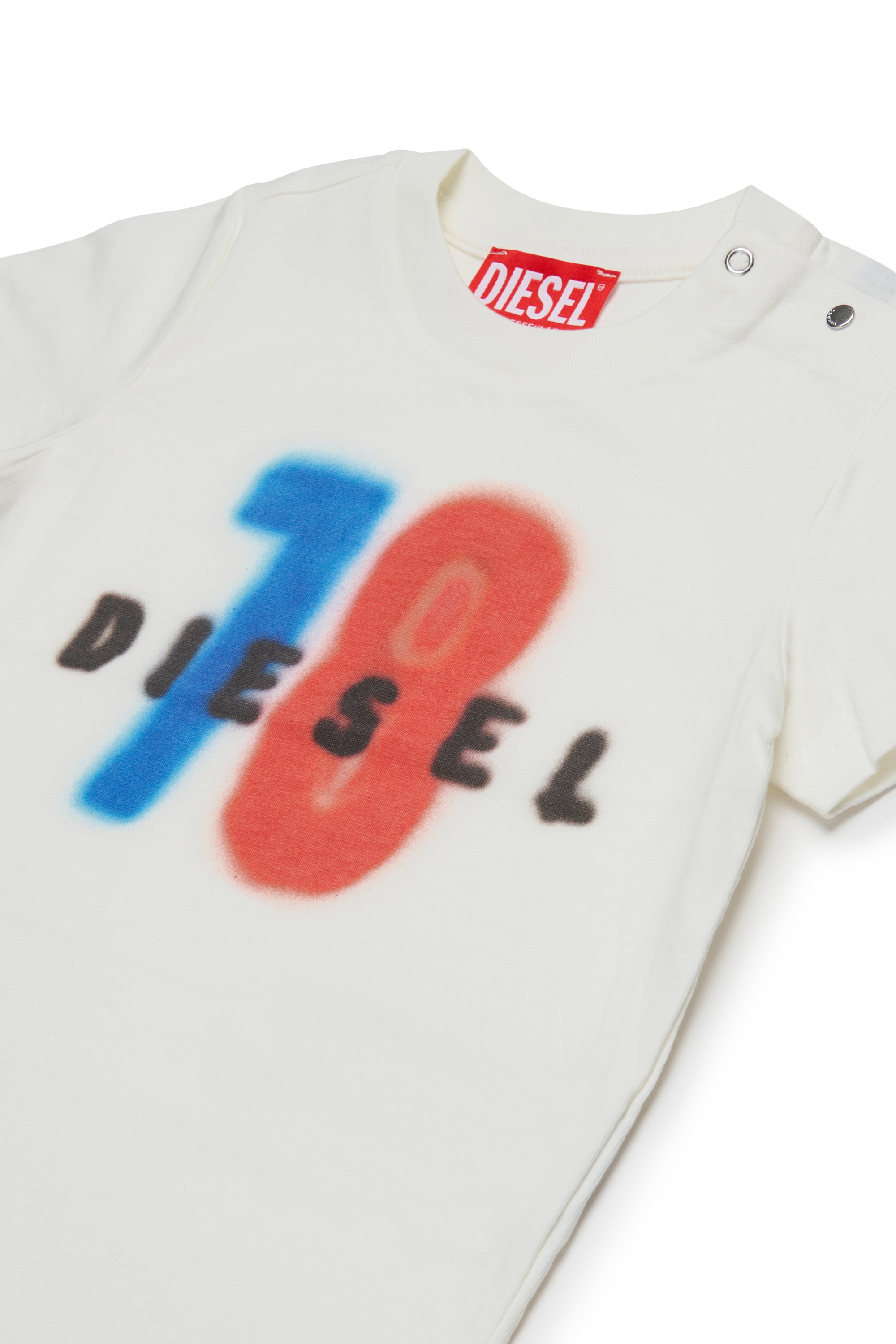 Diesel - TESSIB, T-shirt en coton avec imprimé Homme in Blanc - 3
