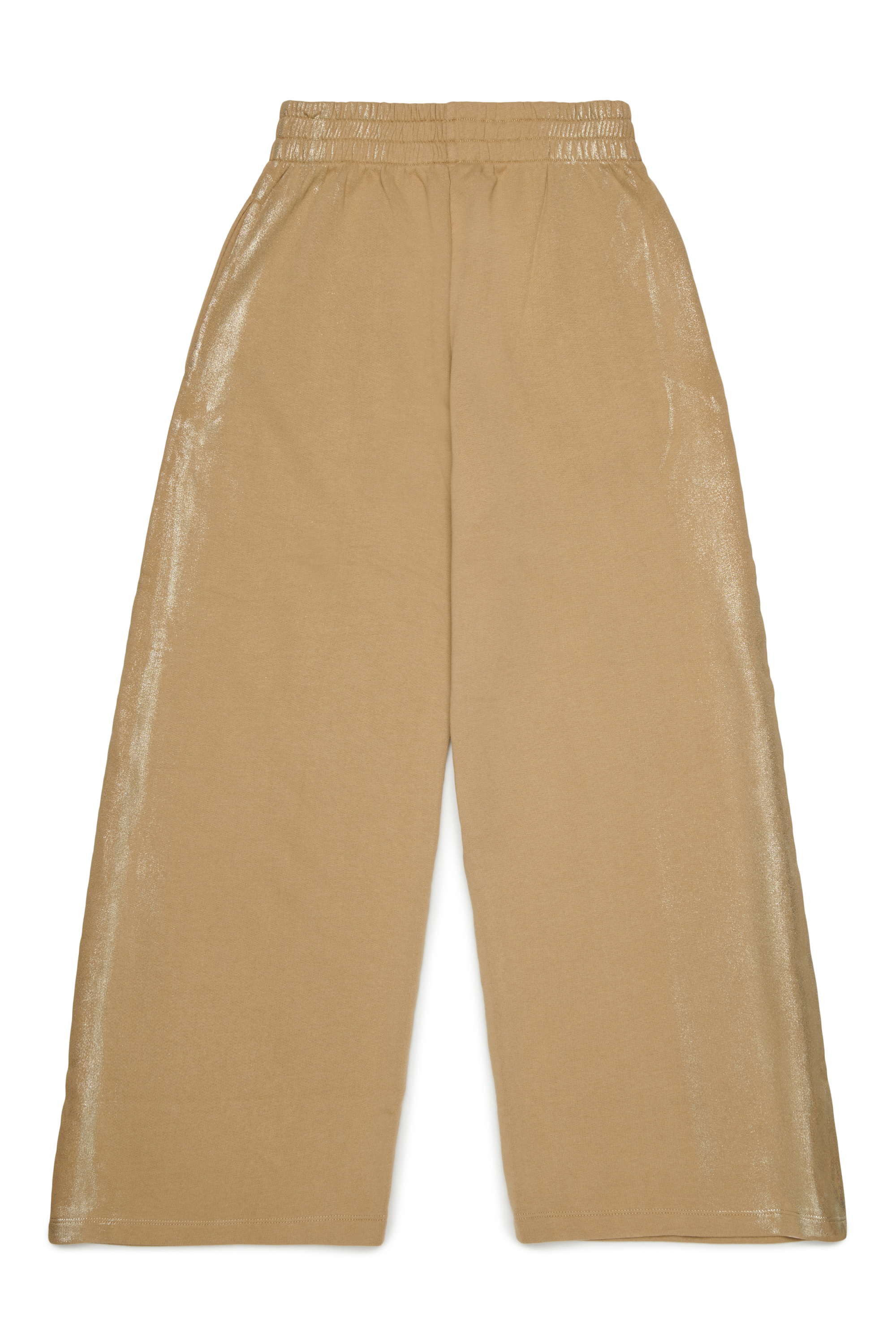 Diesel - PAELIC, Pantalon sweat wide leg effet m&eacute;tallis&eacute; Femme in Marron - 2