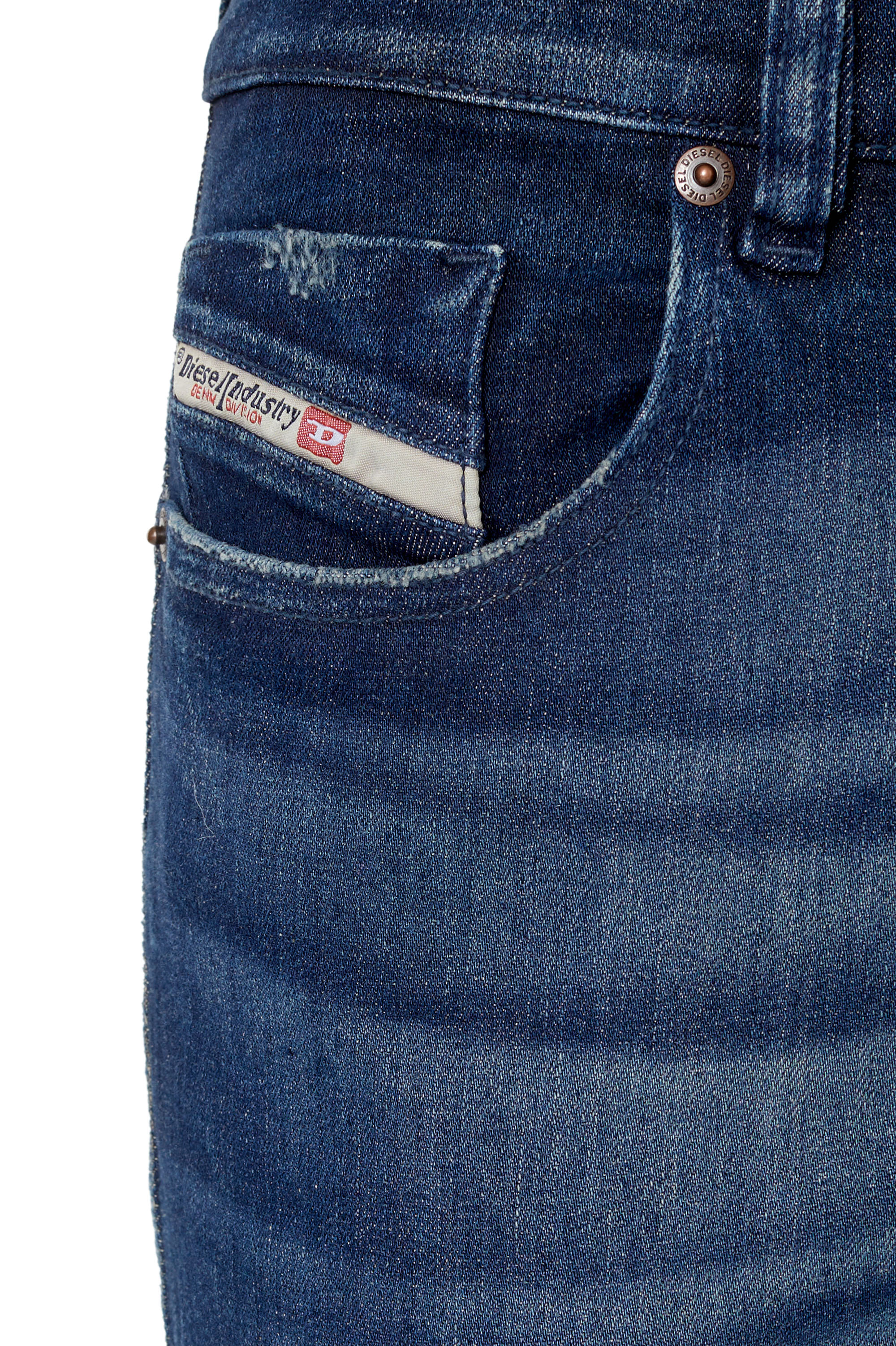 Diesel - 2019 D-Strukt 09F54 Slim Jeans, Dark Blue - Image 4
