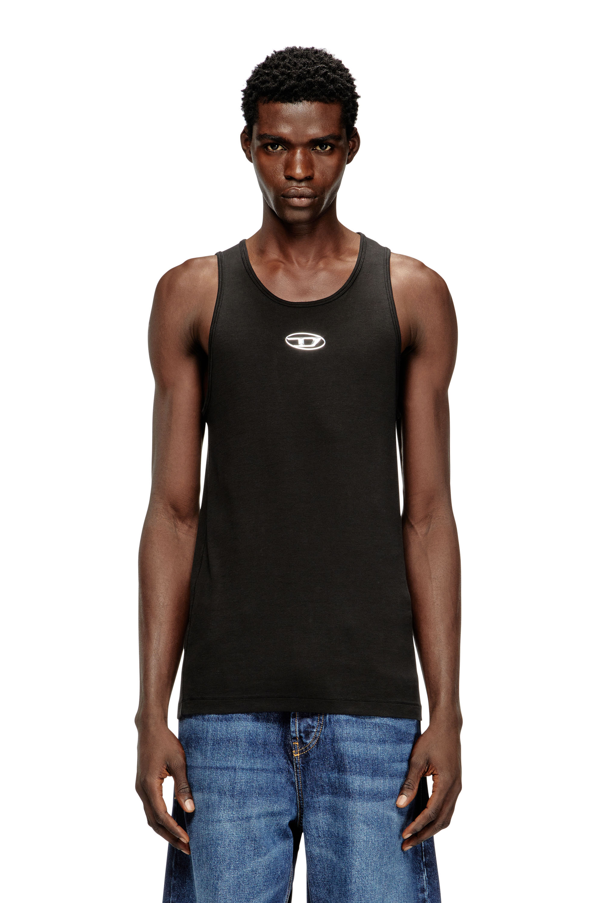 Diesel - T-LIFTY-IOD, Débardeur en coton avec logo Homme in Noir - 1