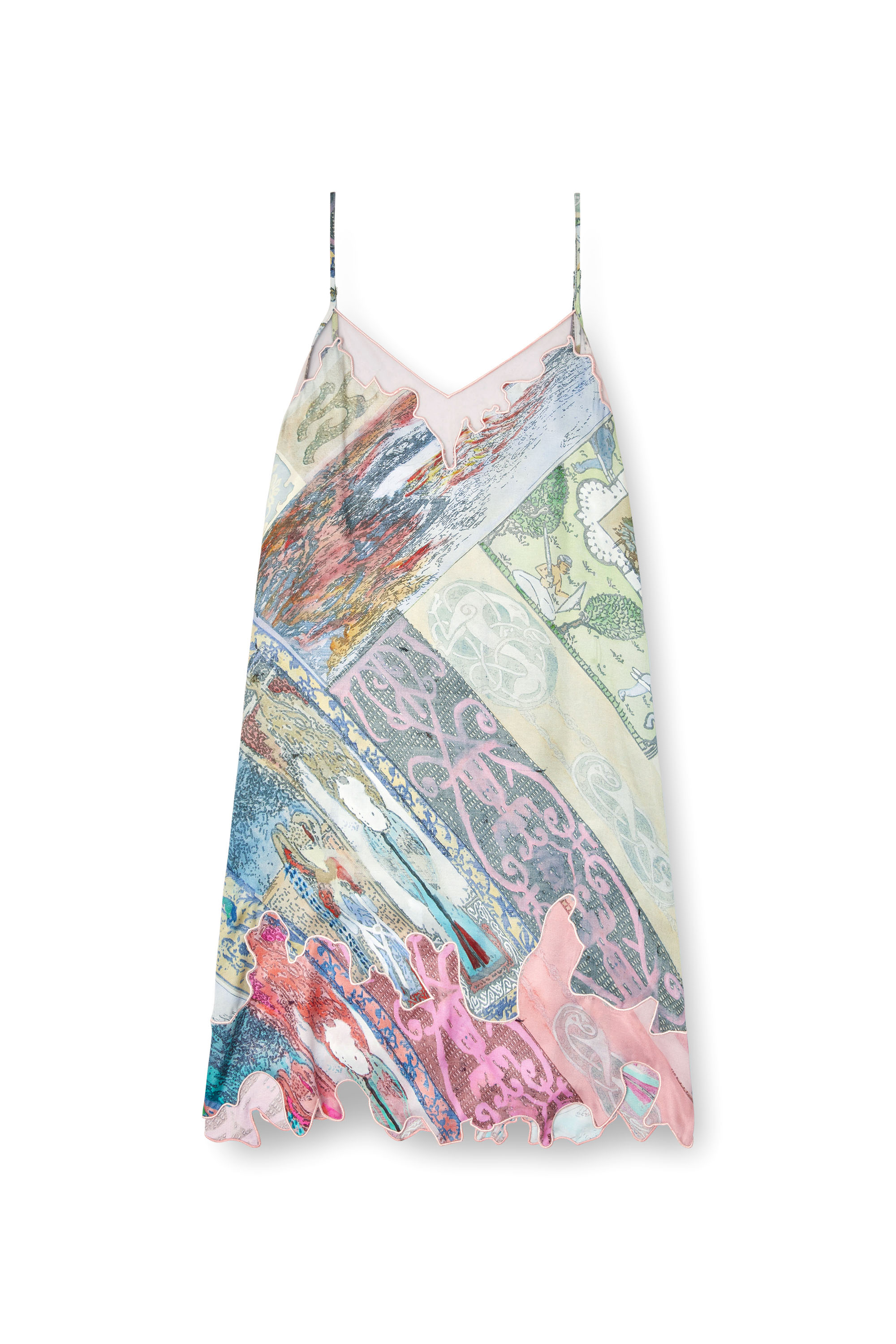 Diesel - D-ARIA, Robe nuisette en viscose avec imprimé héraldique Femme in Polychrome - 2