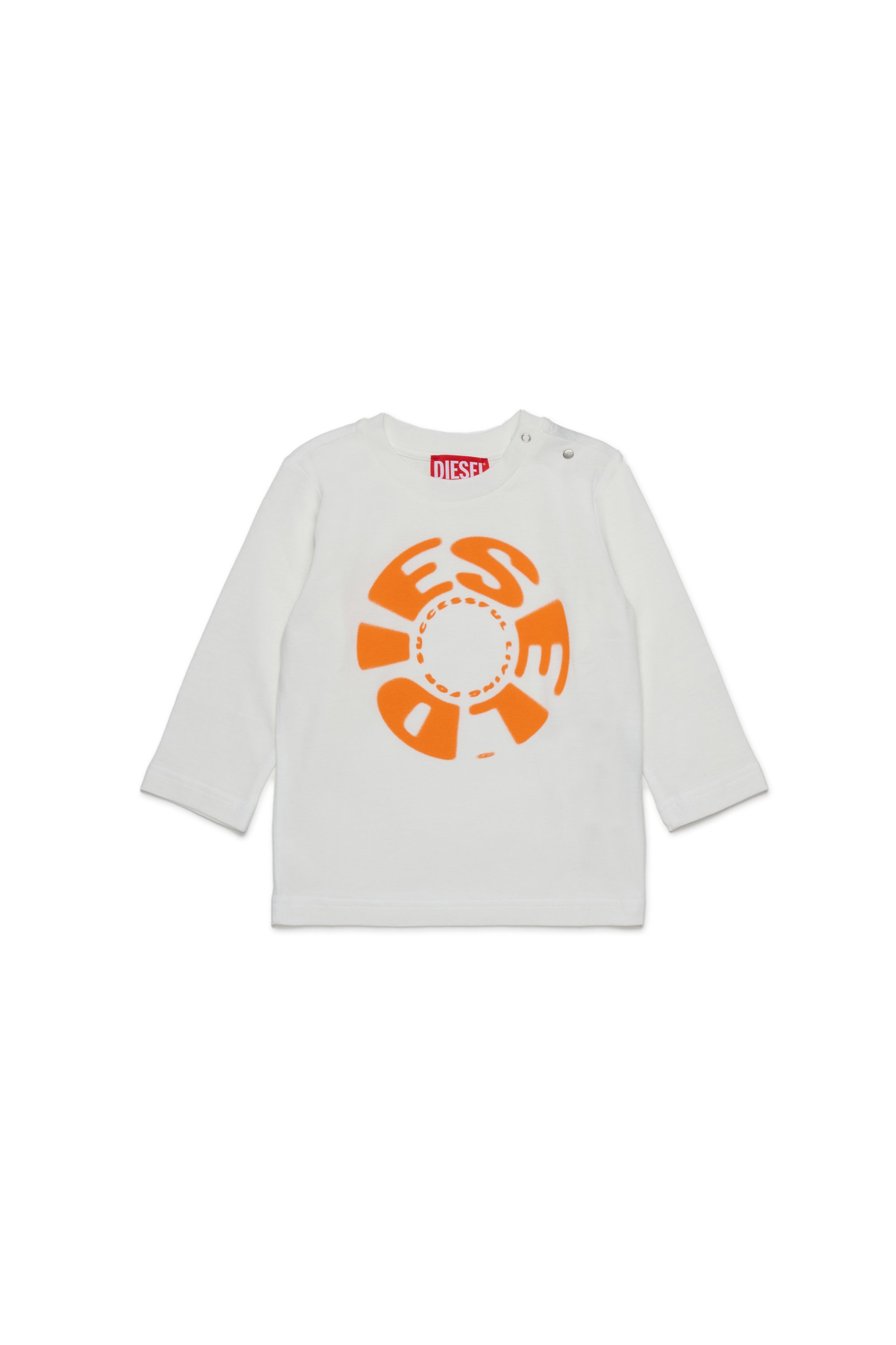 Diesel - TRAVONB, T-shirt en coton avec imprimé Homme in Blanc - 1