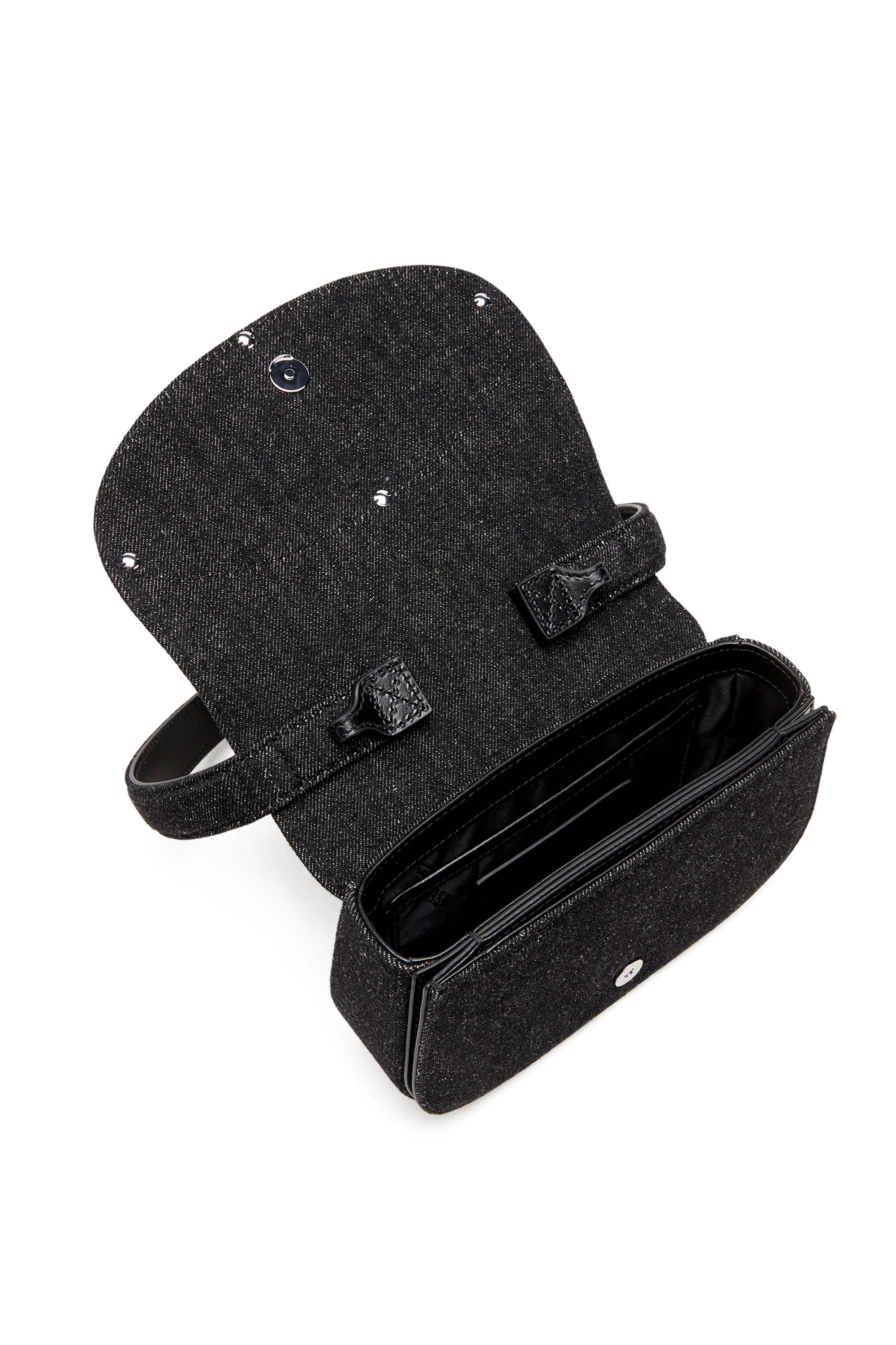 Diesel - 1DR, 1DR-Sac à bandoulière iconique en denim délavé Femme in Noir - 3