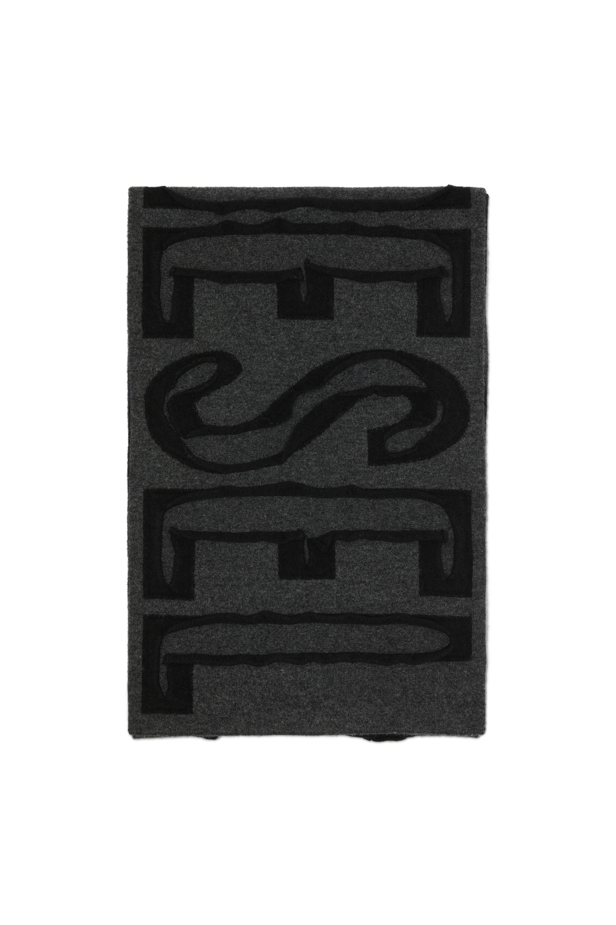 Diesel - K-REST, Mixte Écharpe en laine avec logo effet peel-off all-over in Gris - Image 1