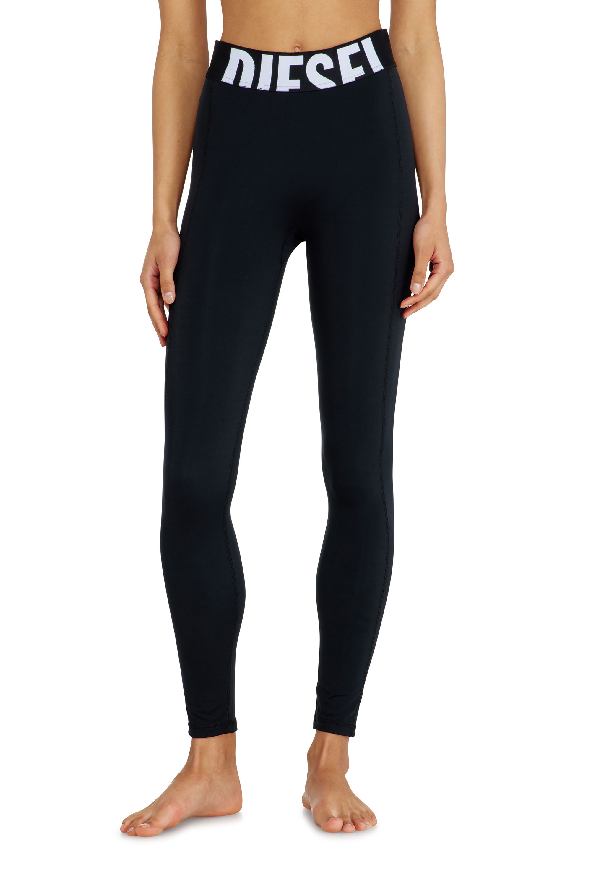Diesel - ADELINE-D-POP, Leggings en microfibre avec logo tronqu&eacute; Femme in Noir - 2