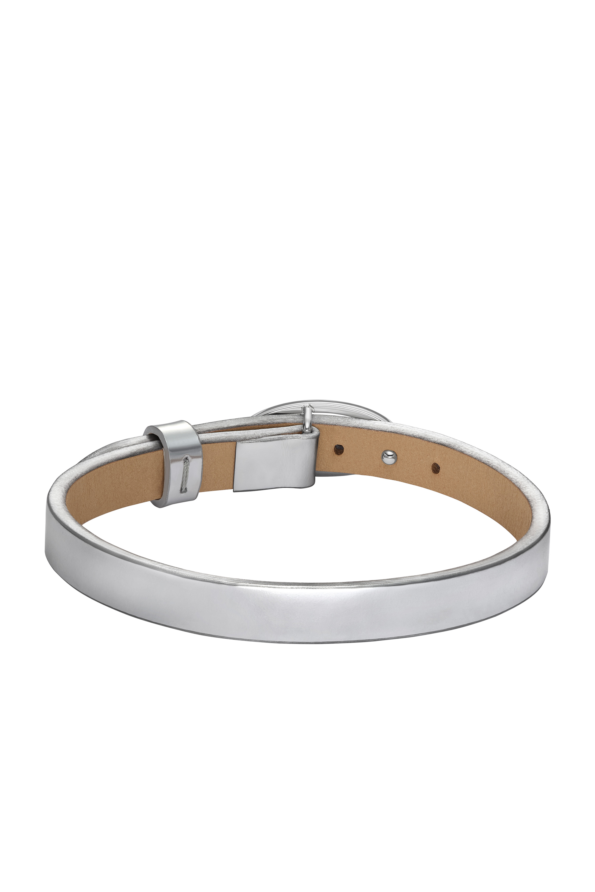 Diesel - DX1518040, Bracelet à superposer en cuir argenté Mixte in Gris argenté - 2