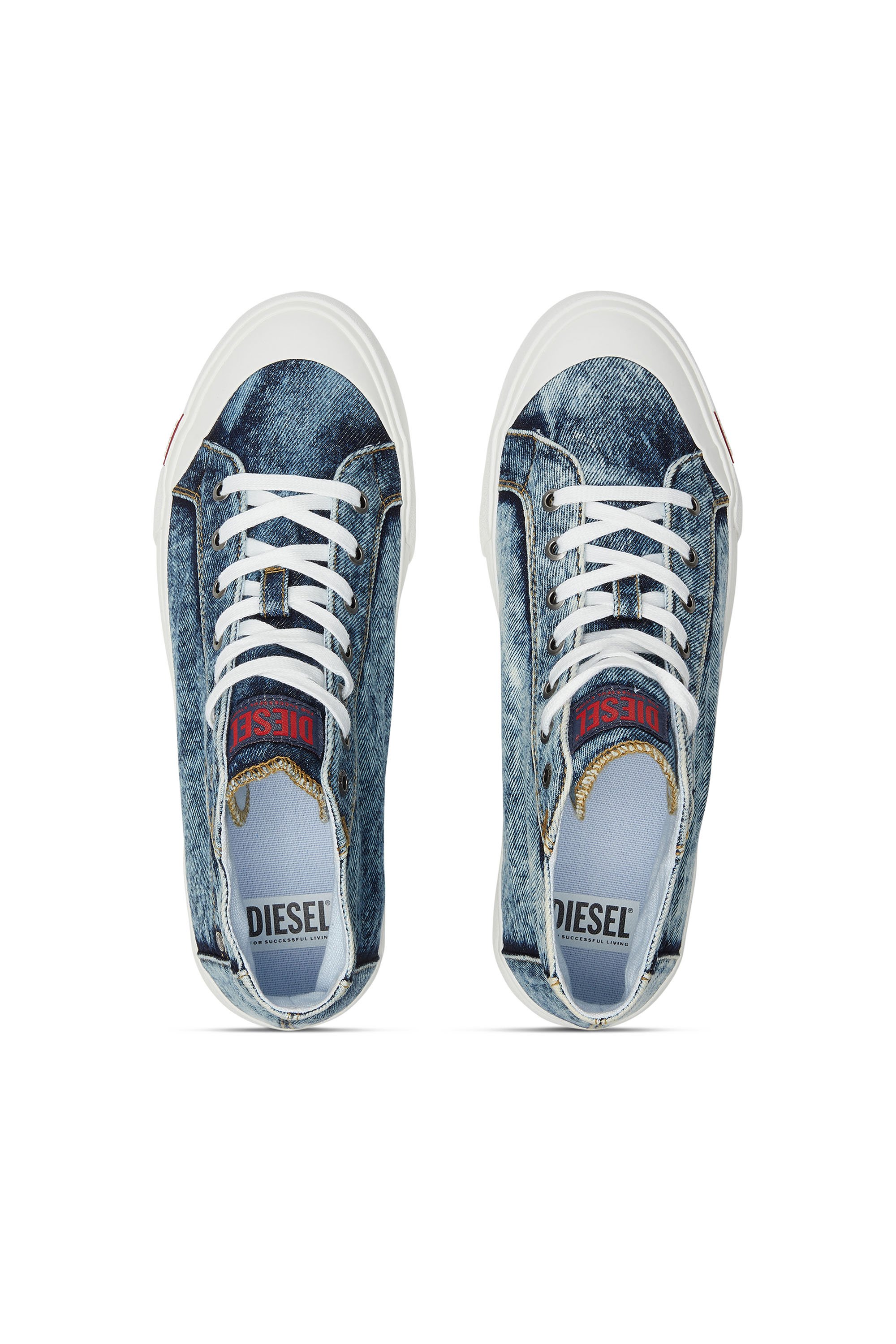 Diesel - S-ATHOS NMD MID, S-Athos-Sneakers montantes en denim avec détail de poche Homme in Bleu - 5