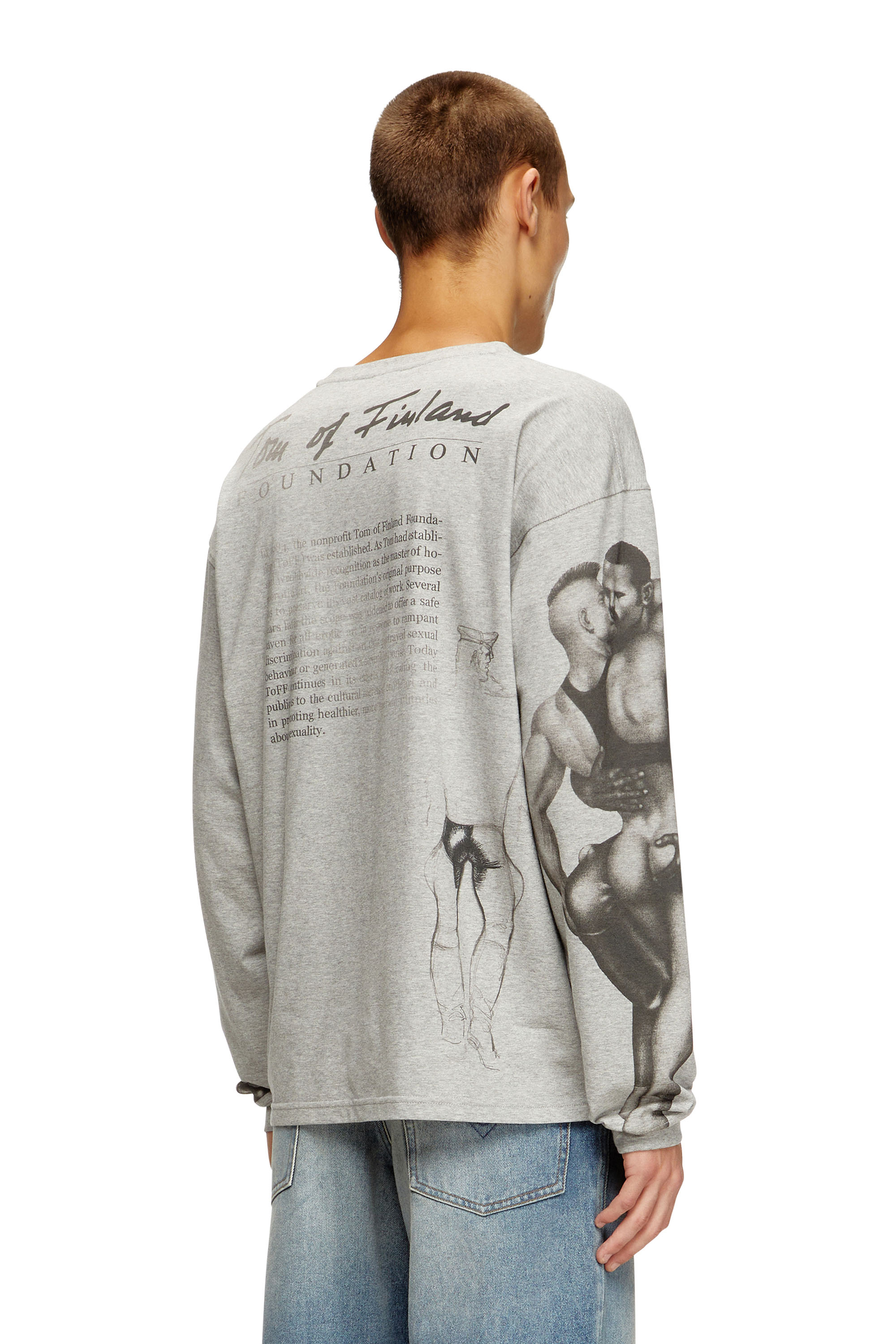 Diesel - PR-T-BOXT-LS-TOM25, T-shirt à manches longues avec imprimé graphique Mixte in Gris - 4