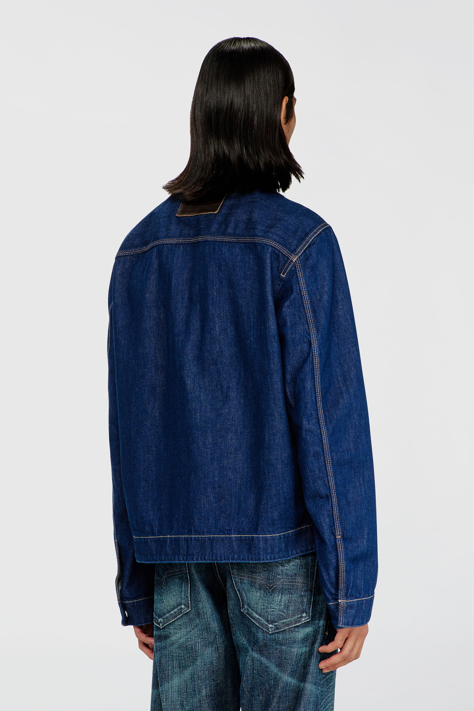 Diesel - D-ROHE, Veste coach en rinse denim Homme in Bleu - 4