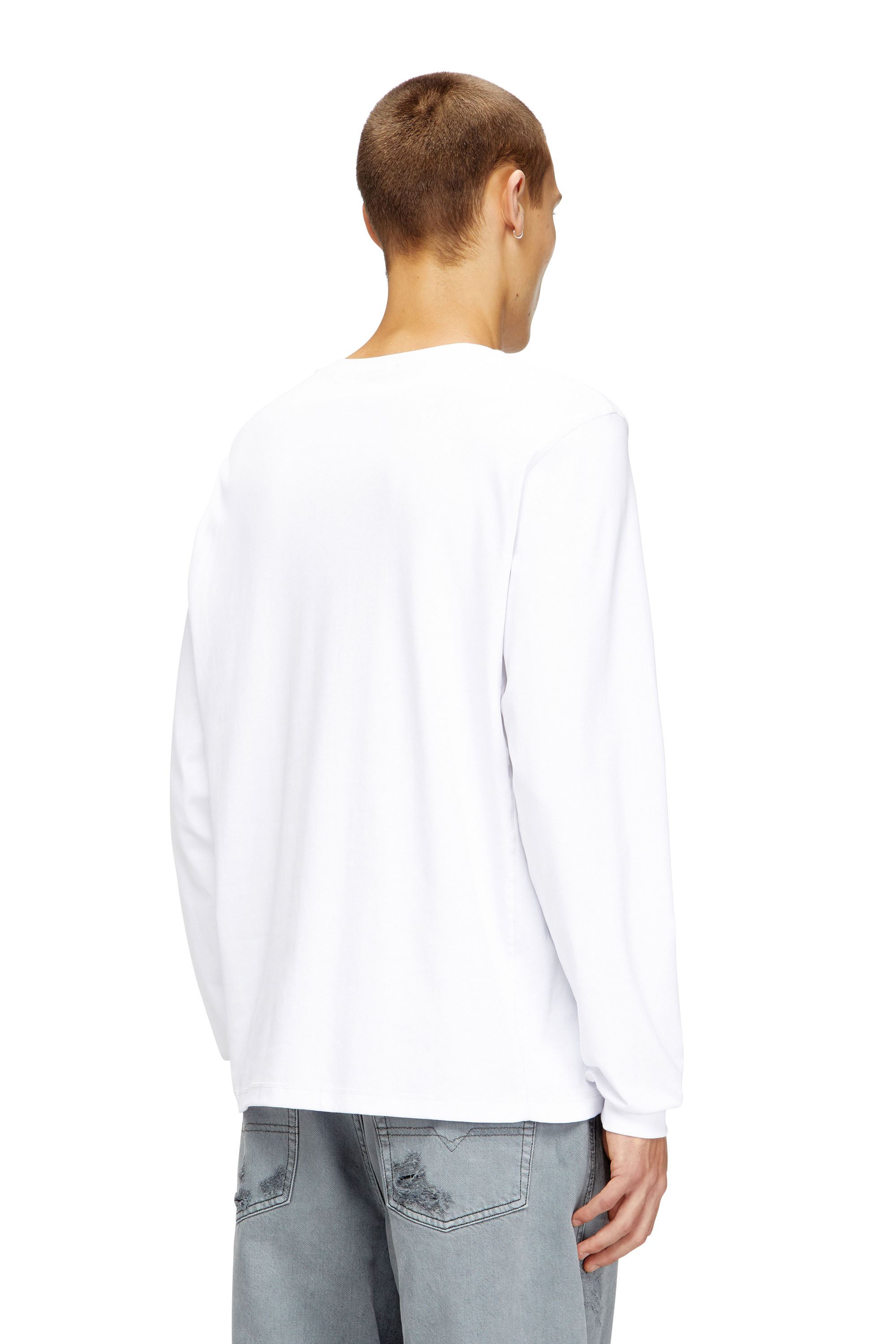 Diesel - T-MADJUST-LS-TR, T-shirt à manches longues en coton avec Oval D Homme in ToBeDefined - 4