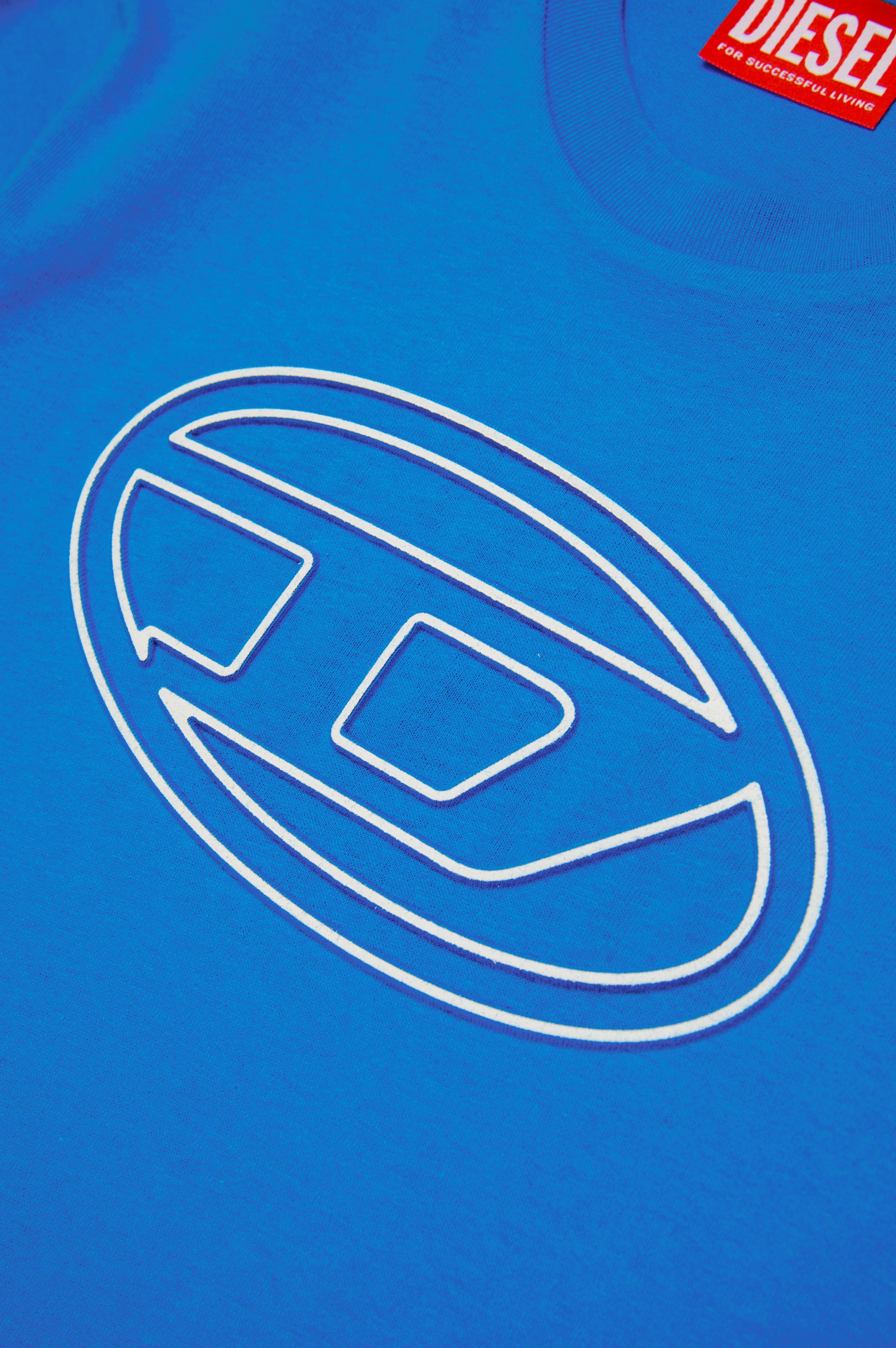 Diesel - TJUSTBIGOVAL OVER, Homme T-shirt avec logo contour Oval D in Bleu - Image 4