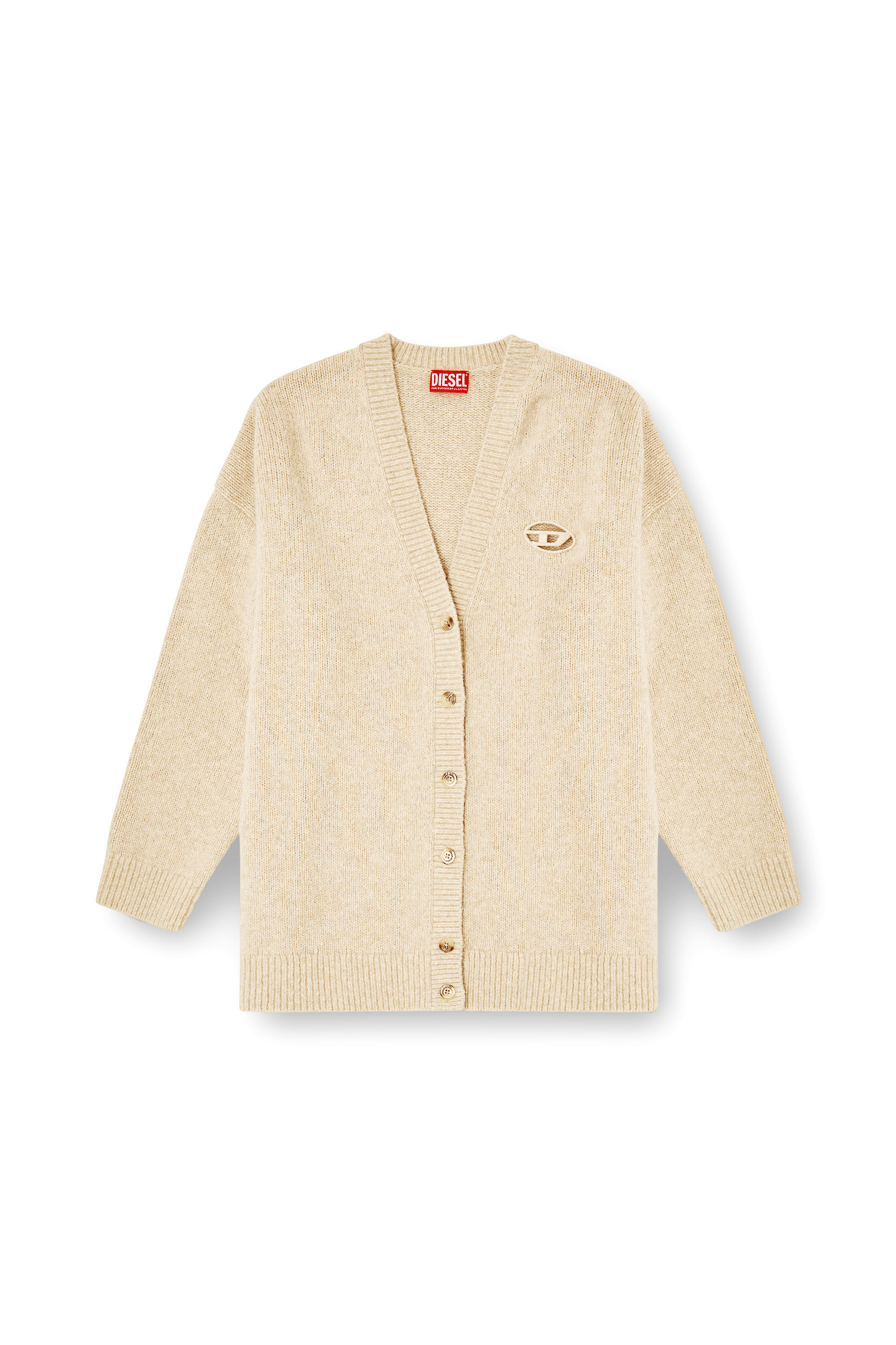 Diesel - M-AREELA, Cardigan en mélange de laine et d'alpaga Femme in Beige - 2