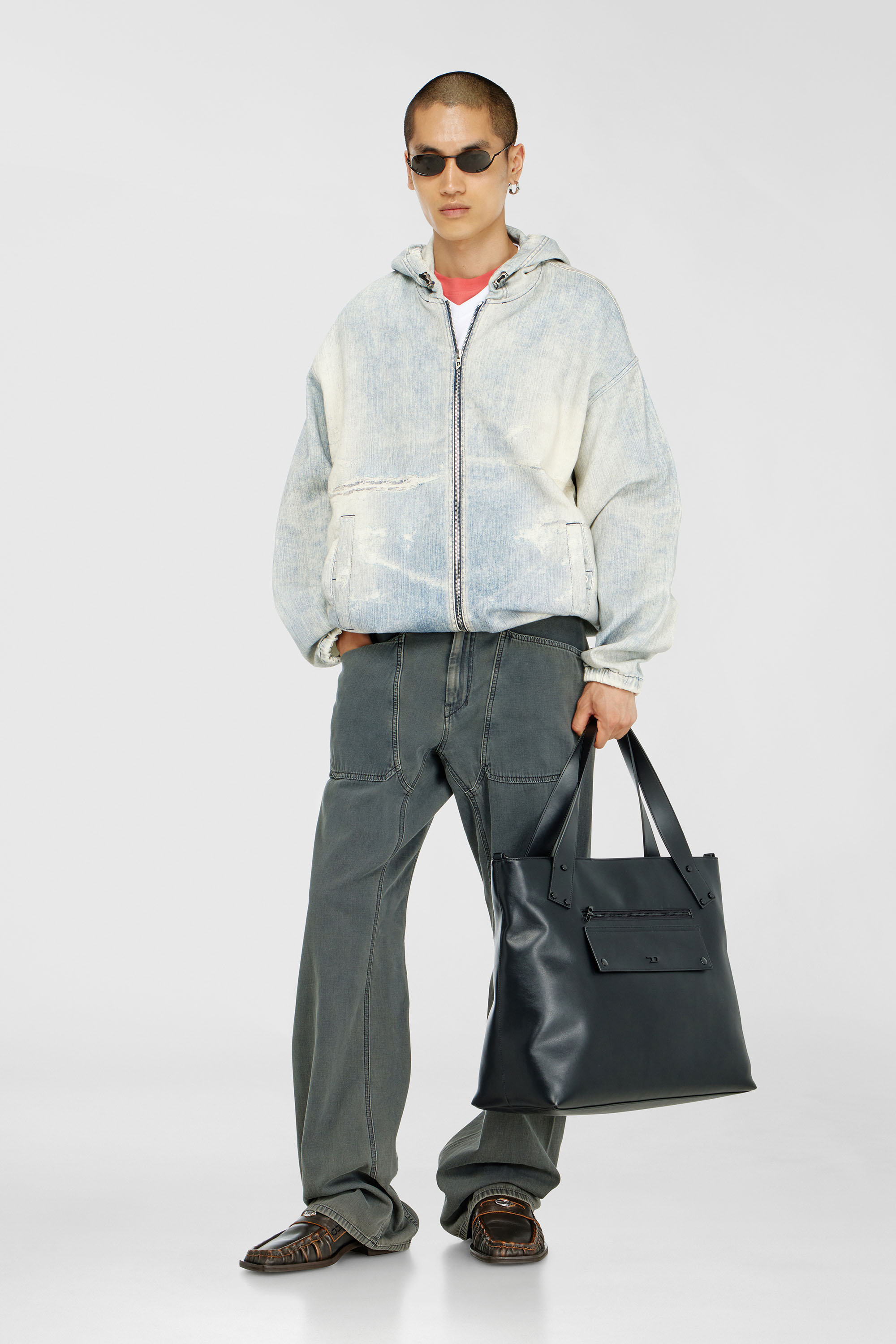 Diesel - Relaxed Jeans D-Zeta 068WR Homme, Gris - Image 2