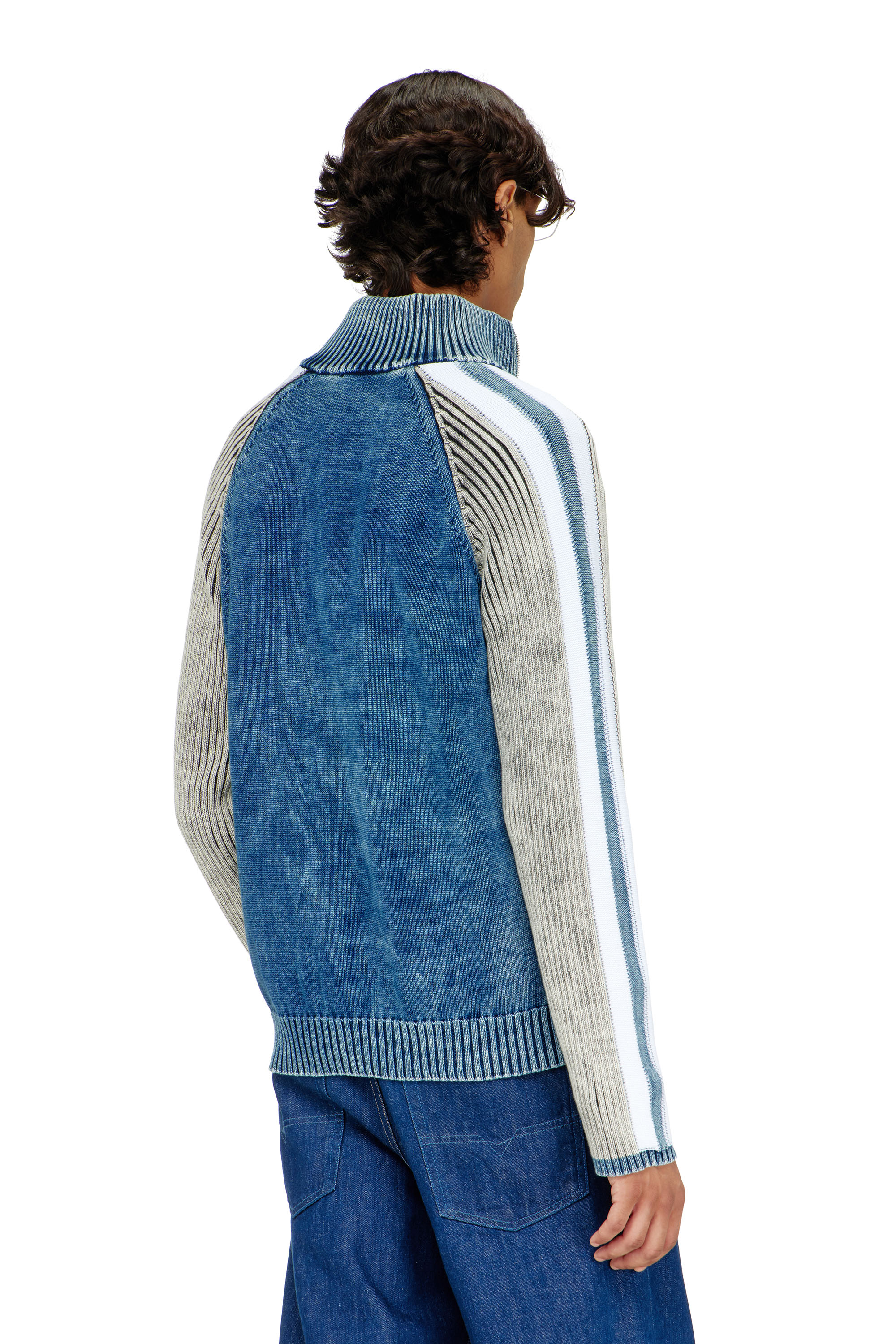 Diesel - K-HERONIMO, Cardigan zipp&eacute; avec bandes sportives Homme in Polychrome - 4