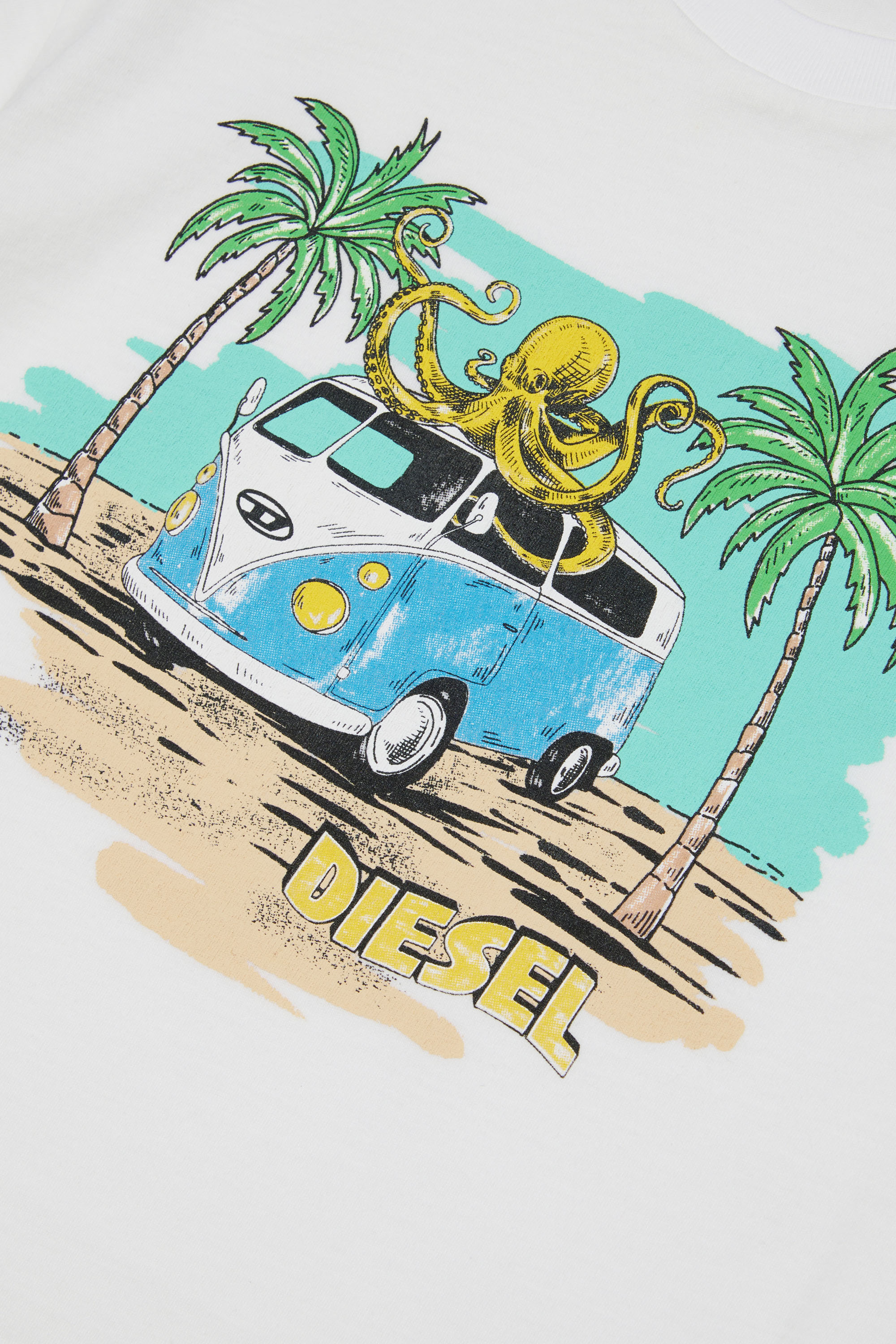 Diesel - MTPALM OVER, Homme T-shirt avec imprimé camping-car in Blanc - Image 3