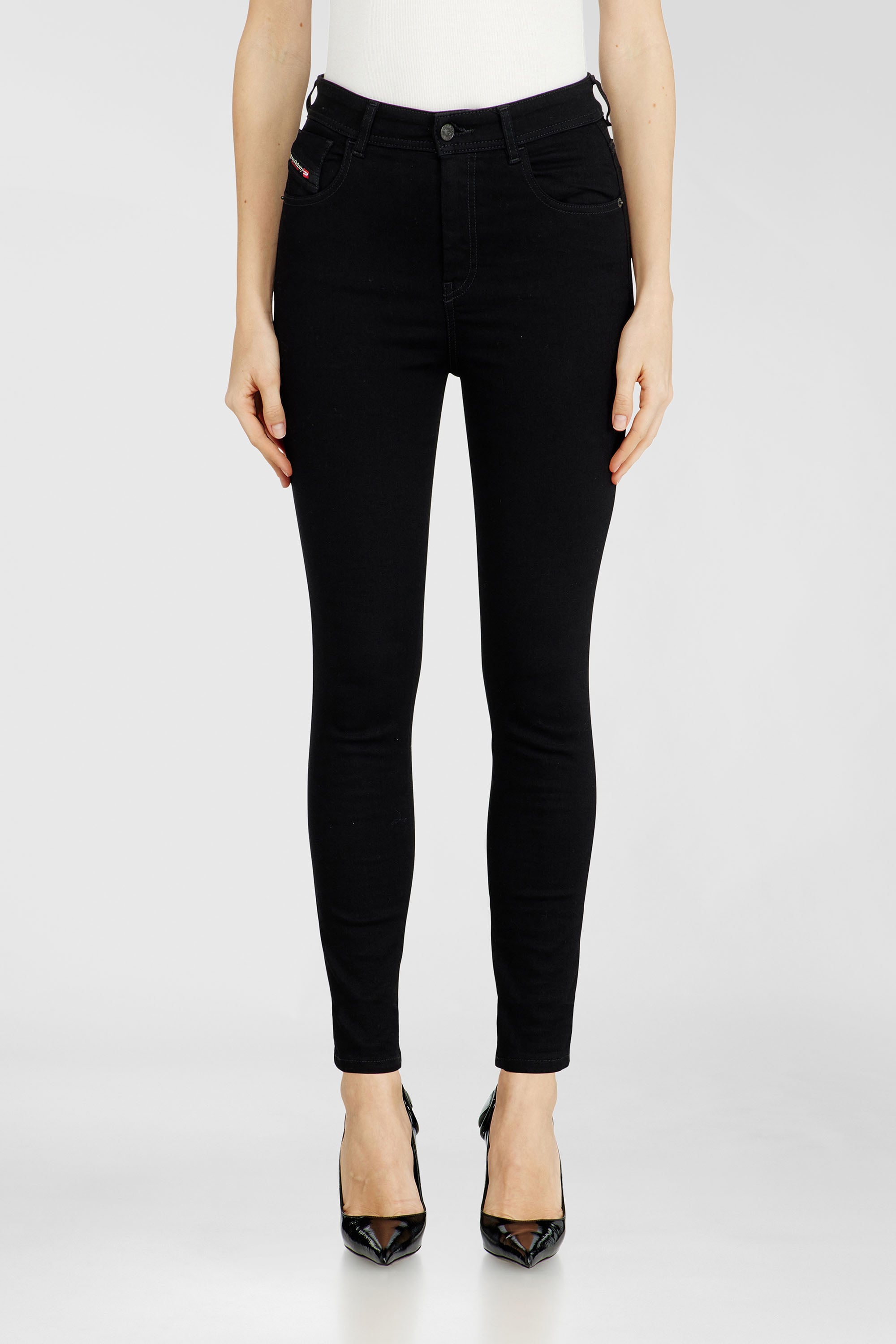 Diesel - Skinny Jeans 1984 Slandy-High 069EF Femme, Noir/Gris fonc&eacute; - Image 4