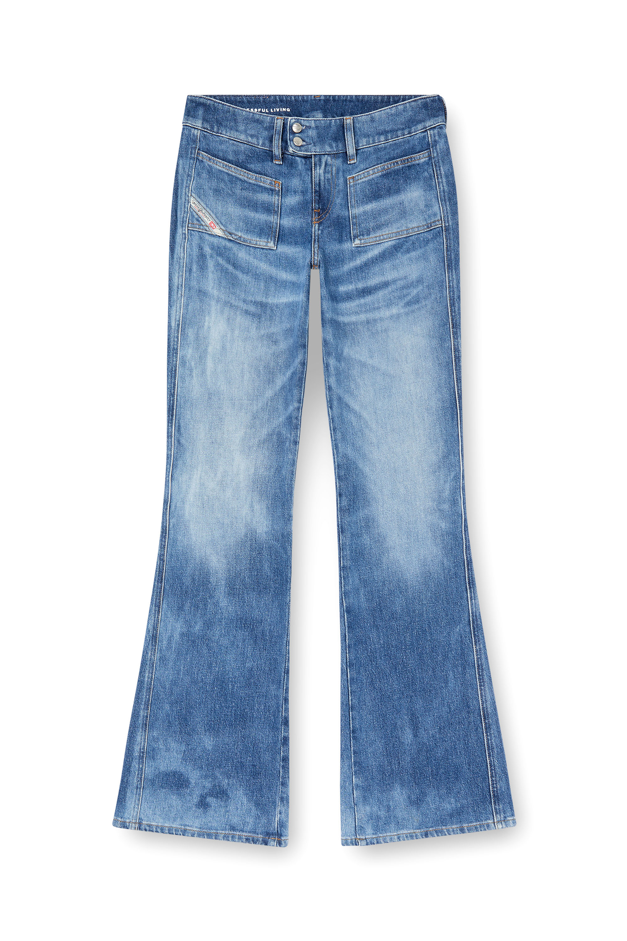 Diesel - Bootcut Jeans D-Hush 09L19 Femme, Bleu moyen - Image 2