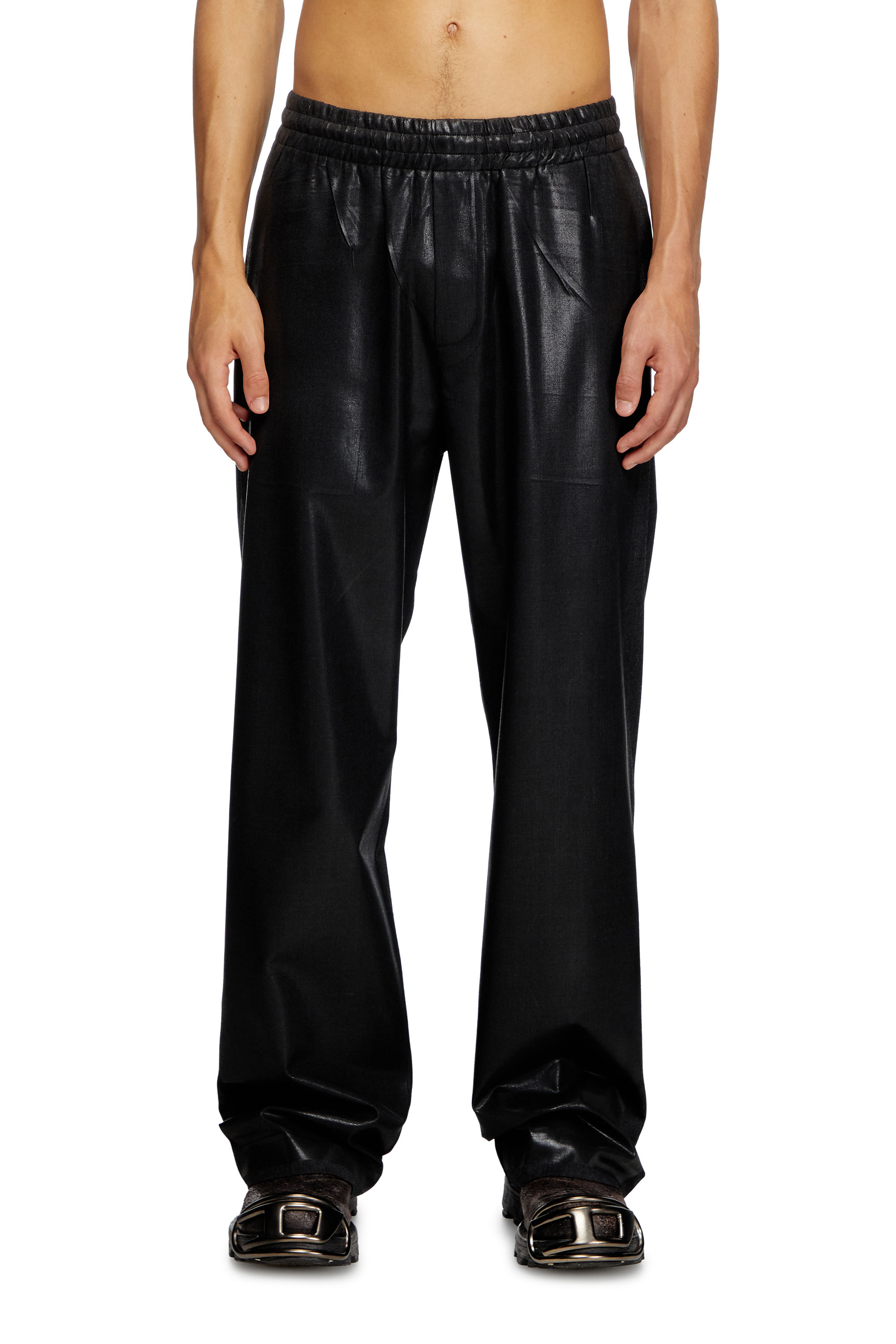 Men s Faded velvet track pants Black Diesel