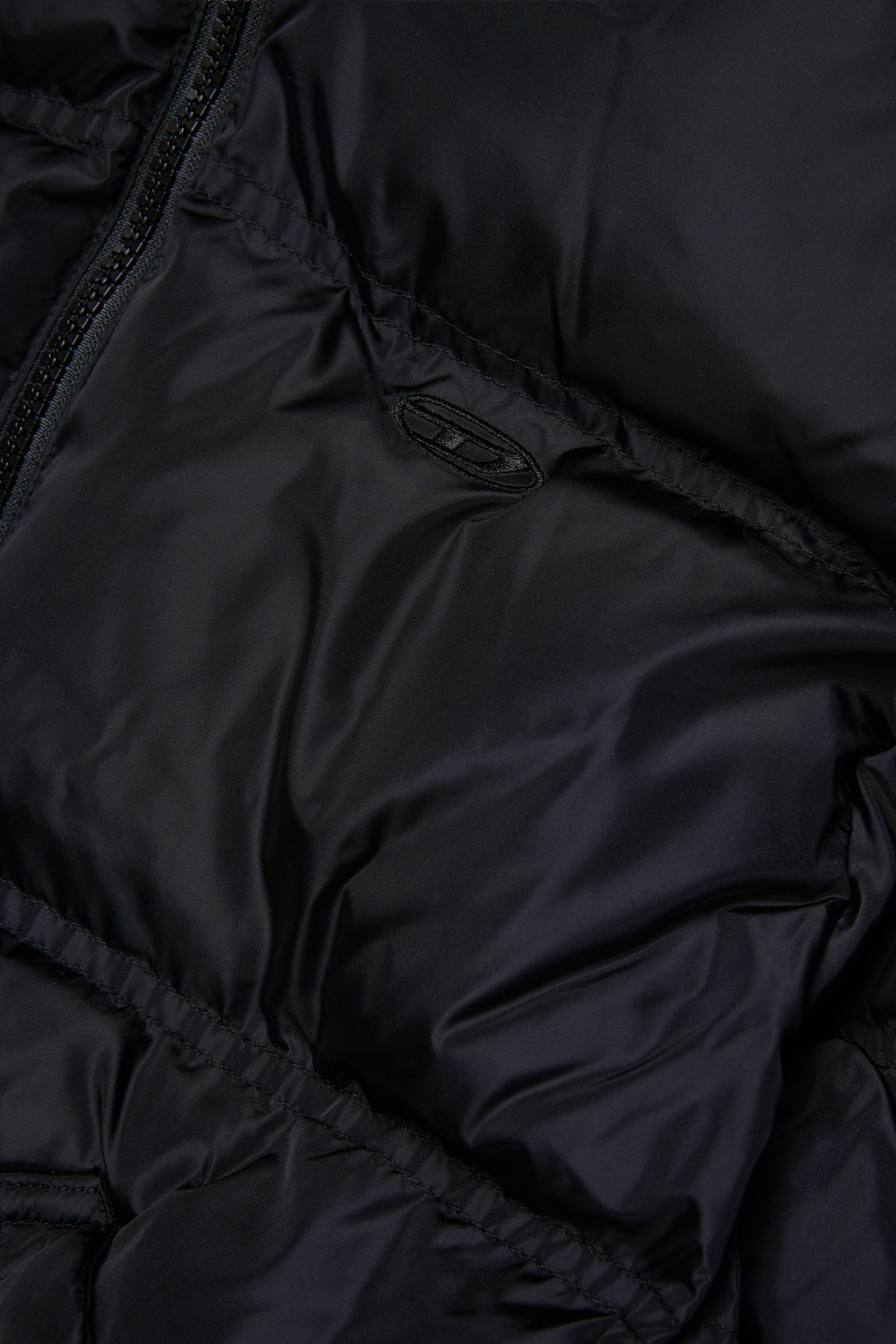 Diesel - JRIVONLONG, Manteau puffer avec poches oversize Mixte in Noir - 4