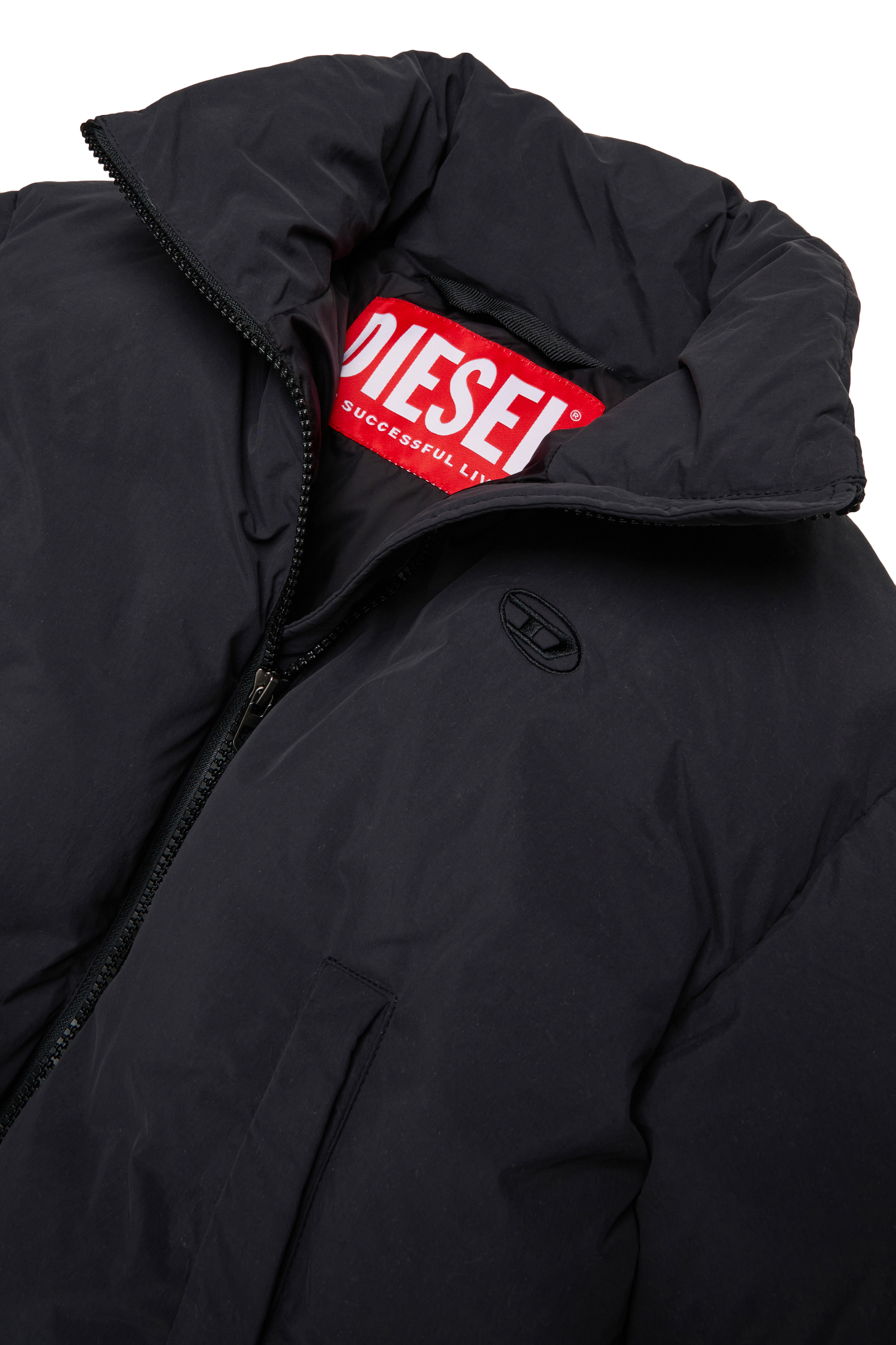 Diesel - JWRAVYS, Veste matelassée en nylon avec fermeture éclair Femme in Noir - 4