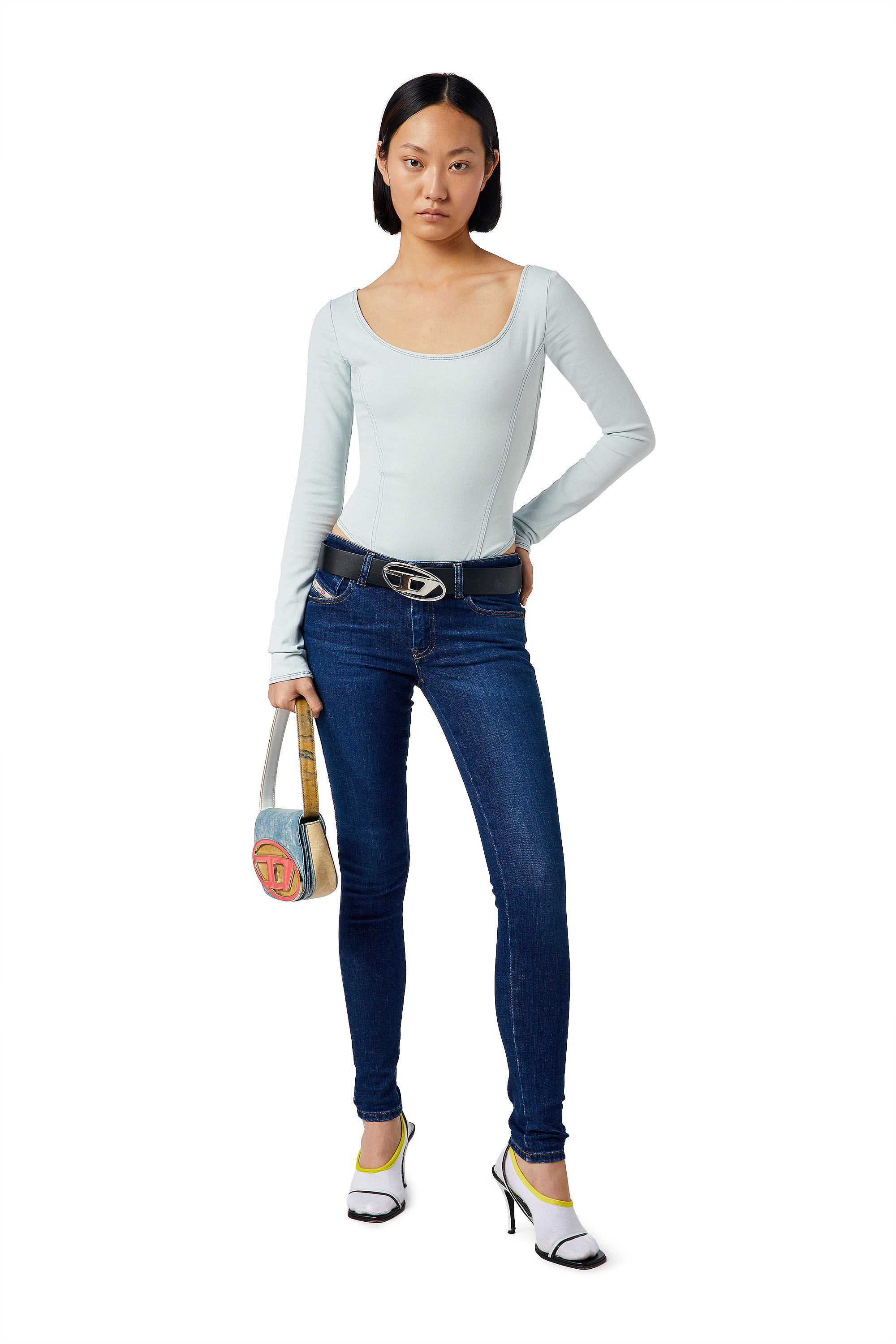 Diesel - D-CHO TRACK DENIM BODYSUIT, Light Blue - Image 2