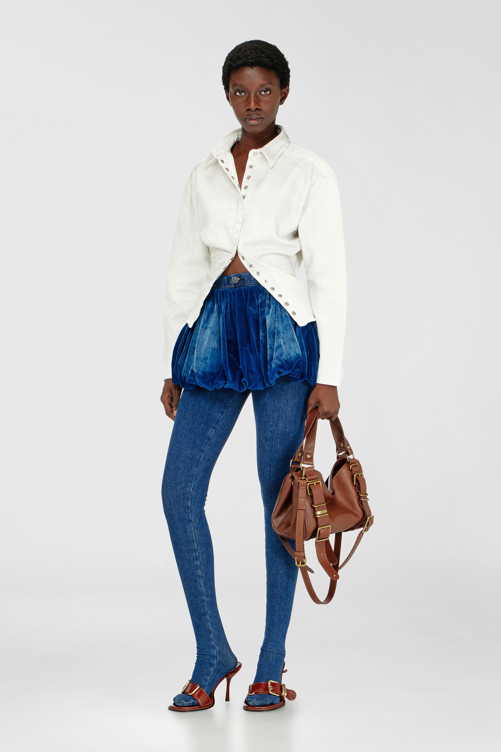 Diesel - DE-PLAZY-FSJ1, Chemise ajust&eacute;e en denim Femme in Blanc - 2